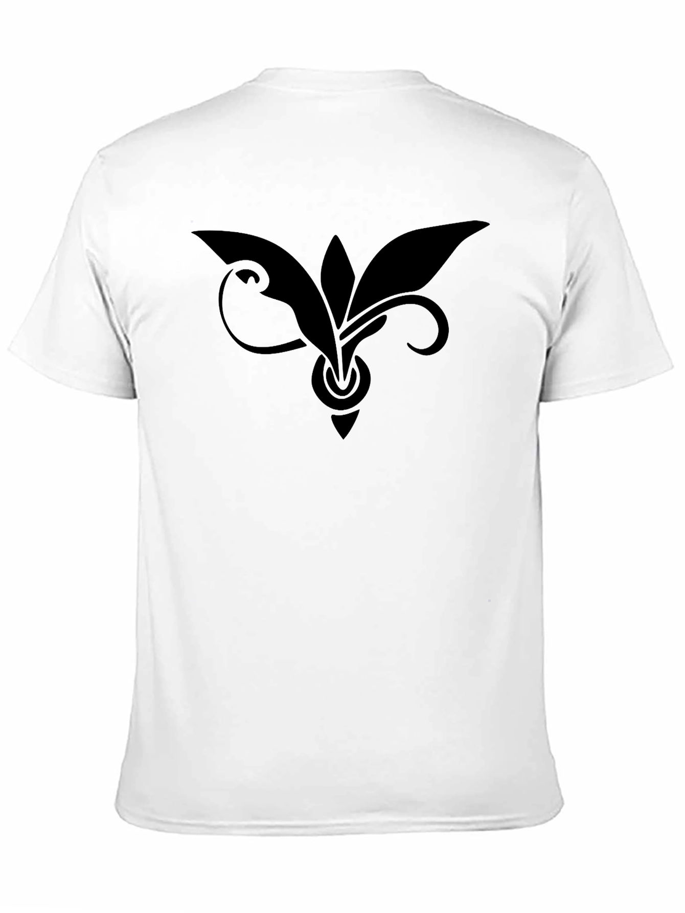 Mens Black T-Shirt with Abstract Floral Design