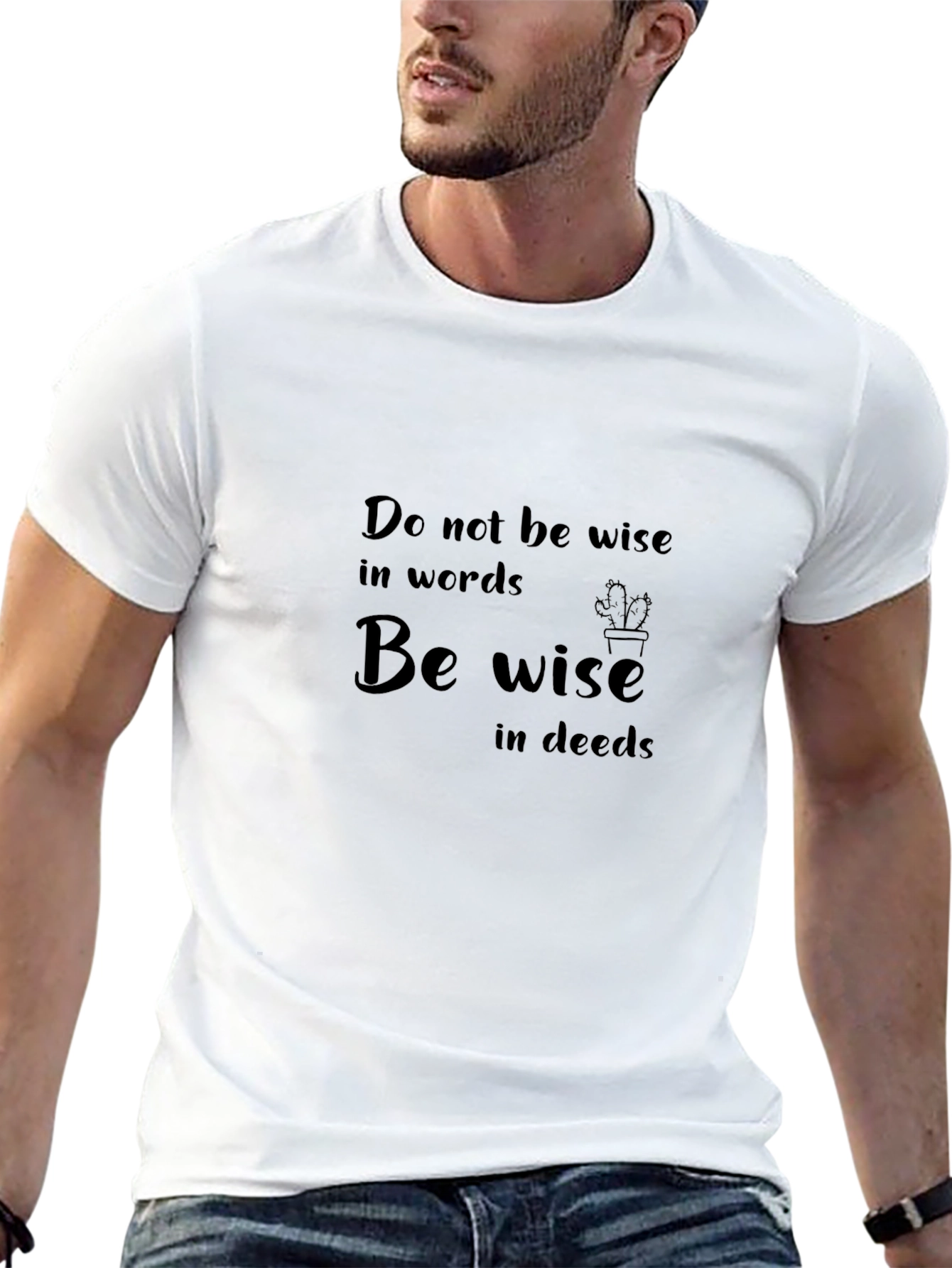 Wise in Deeds Black Graphic Tee
