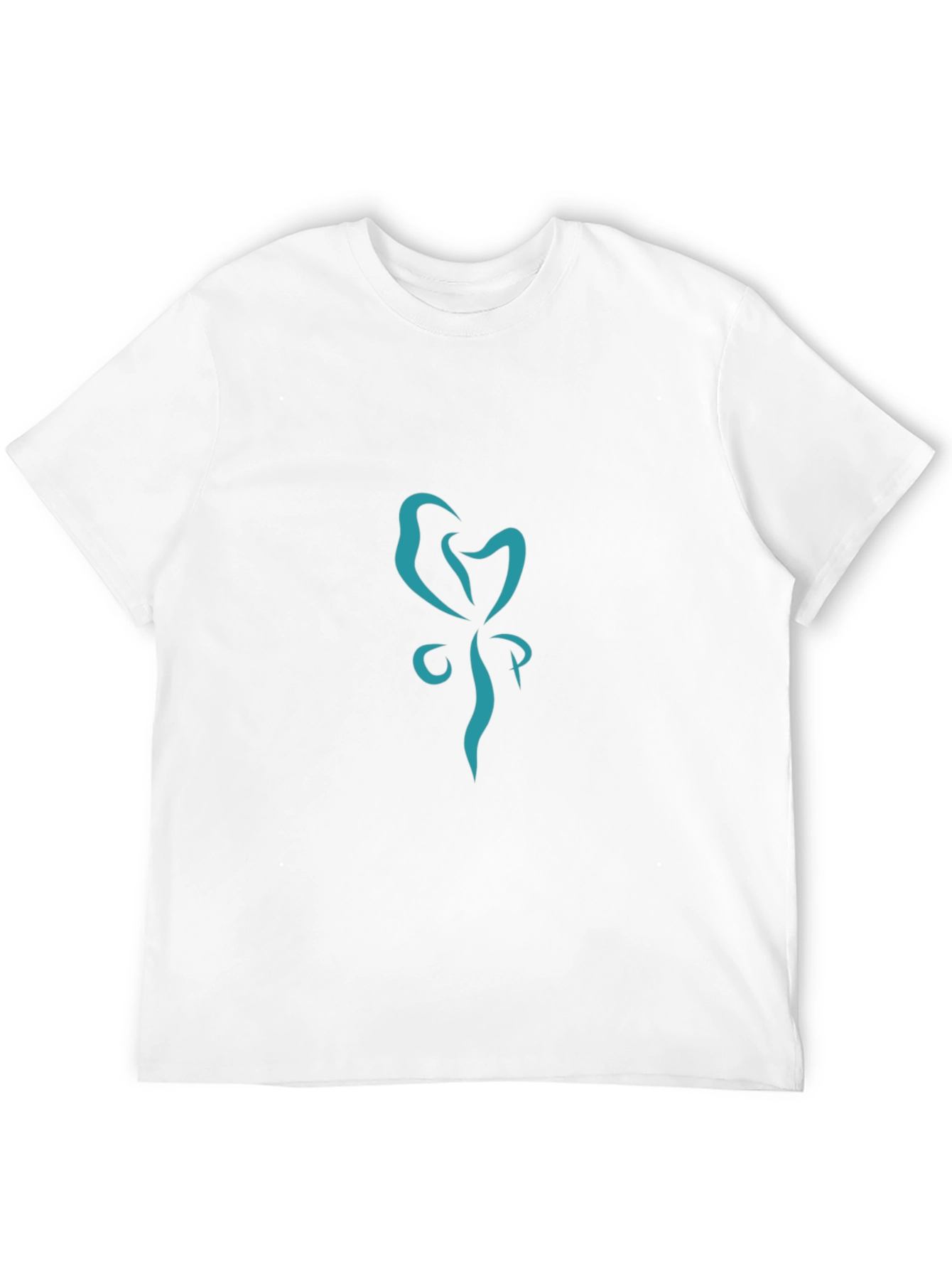 Stylish Black Tee with Abstract Teal Graphic