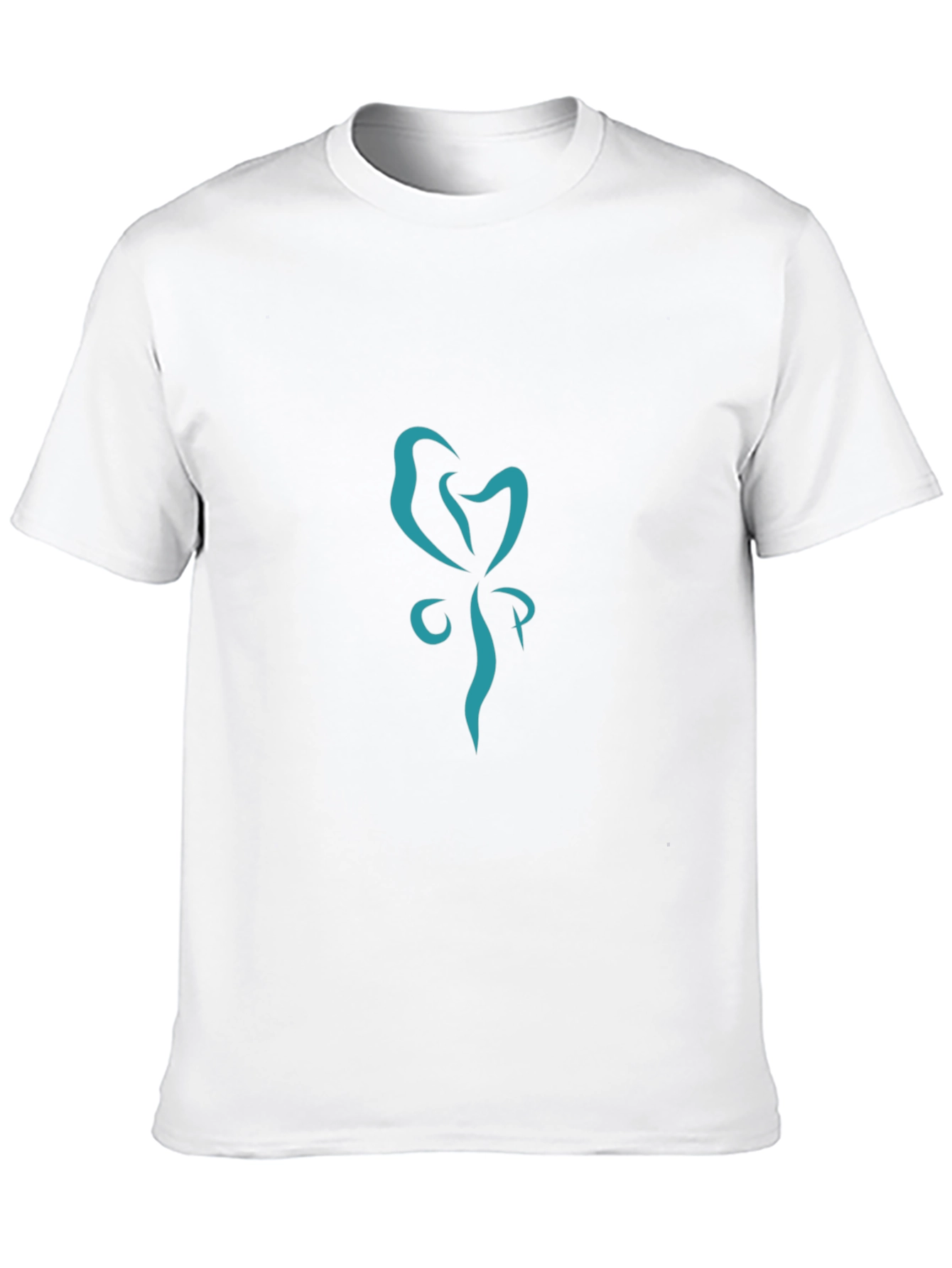 Stylish Black Tee with Abstract Teal Graphic
