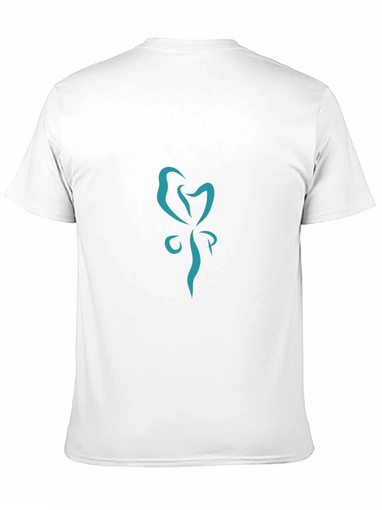 Stylish Black Tee with Abstract Teal Graphic