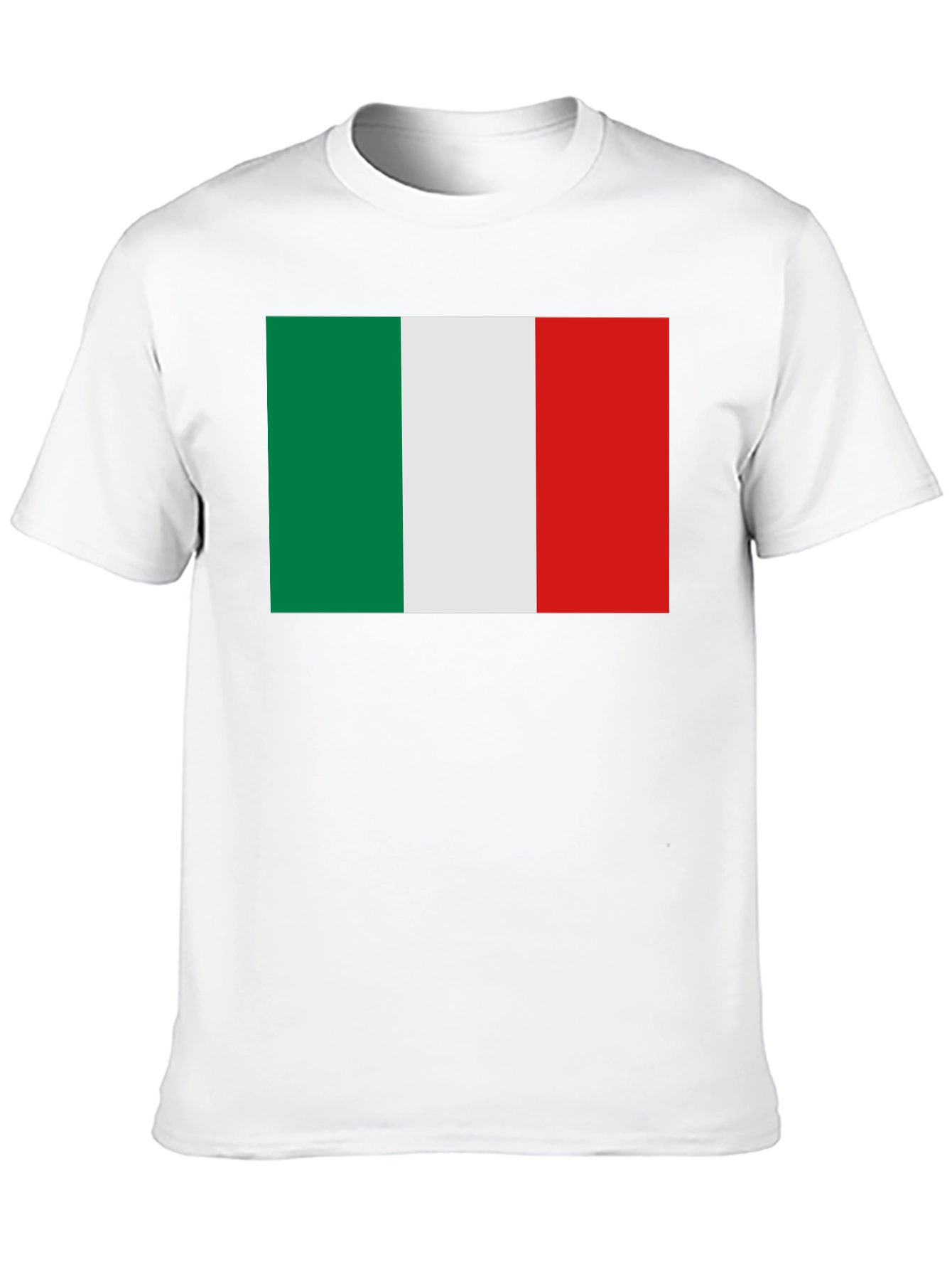 Italian Flag Graphic Tee - Black Crew Neck T-Shirt
