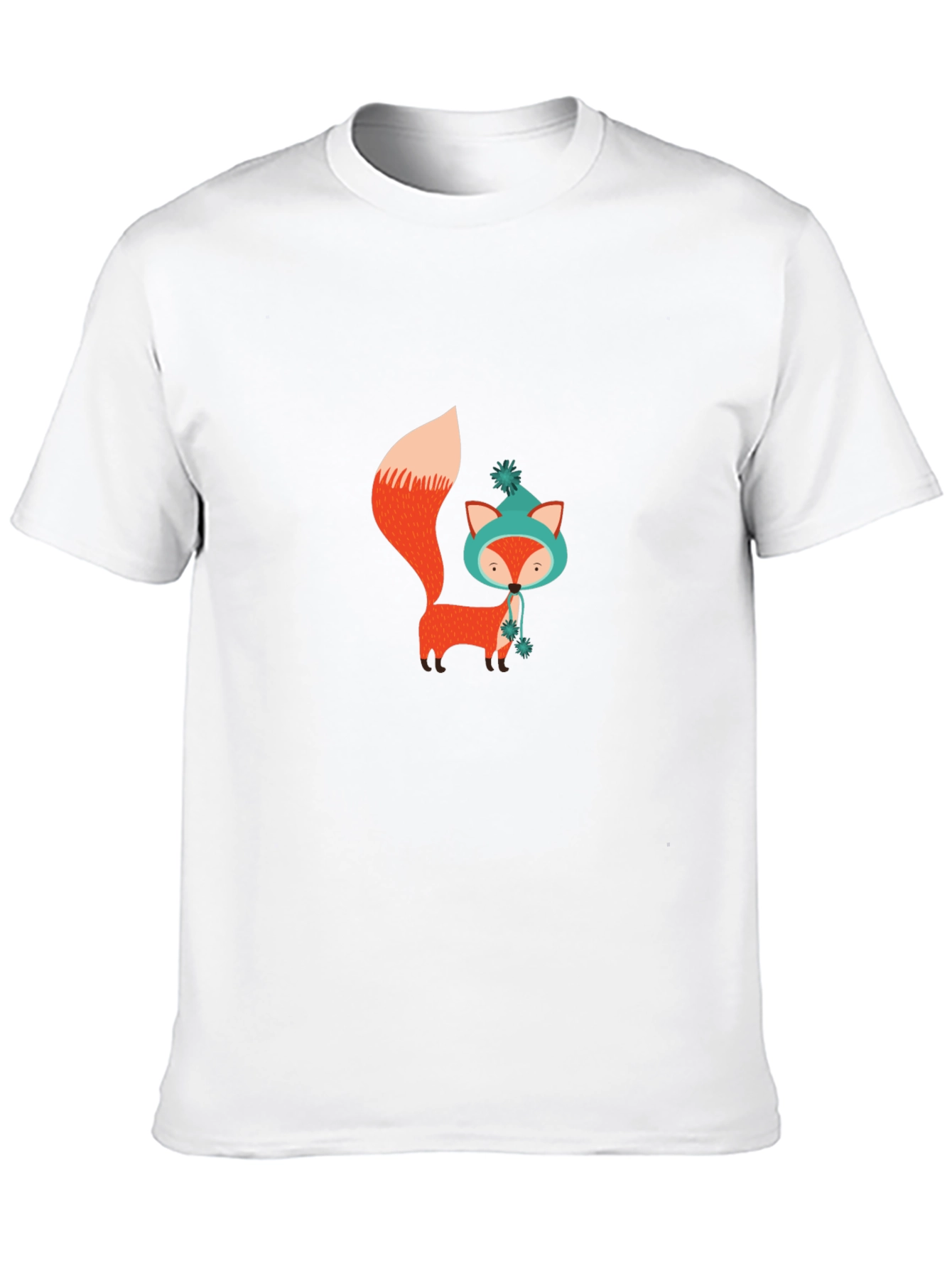 Cute Fox Graphic Black T-Shirt