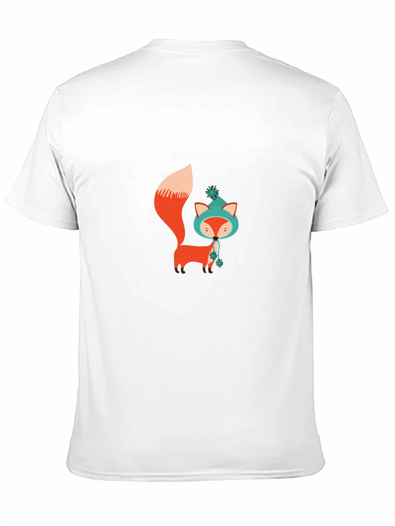 Cute Fox Graphic Black T-Shirt