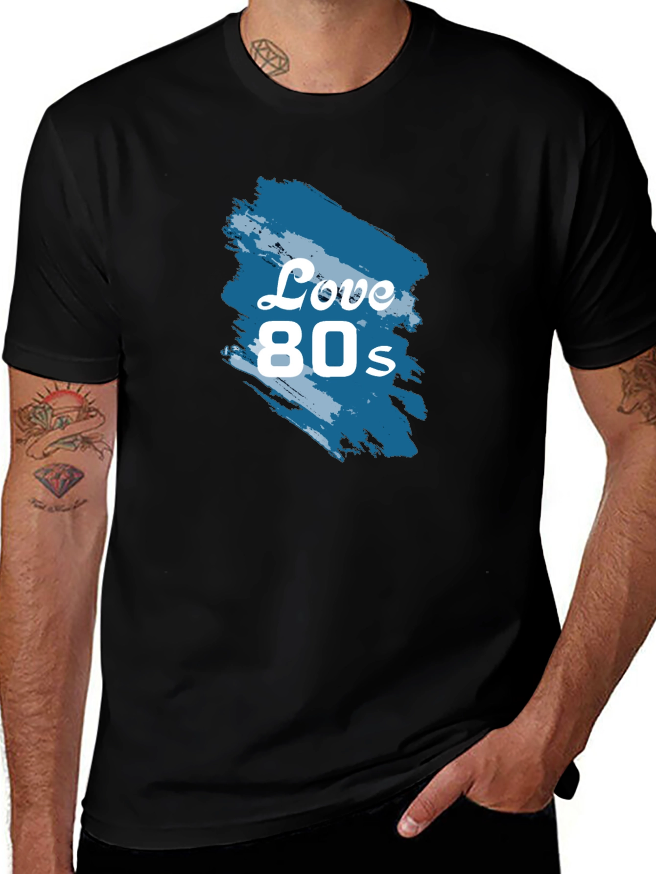 Love 80s Retro Graphic Tee - Classic Black T-Shirt