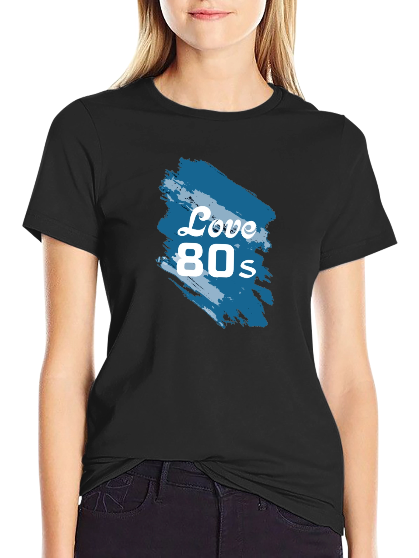 Love 80s Retro Graphic Tee - Classic Black T-Shirt