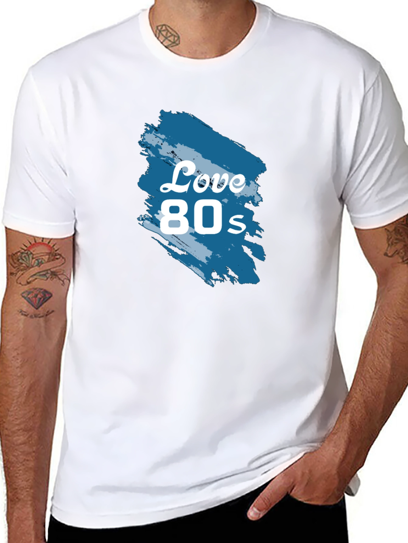 Love 80s Retro Graphic Tee - Classic Black T-Shirt