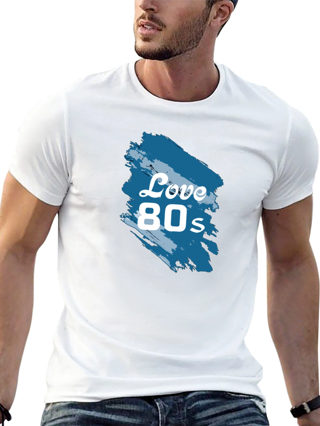 Love 80s Retro Graphic Tee - Classic Black T-Shirt