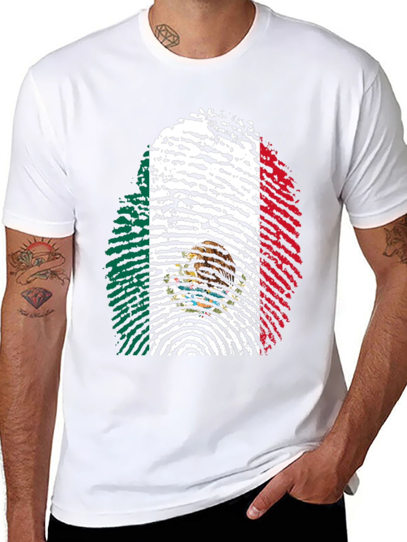 Mexico Fingerprint Flag T-Shirt