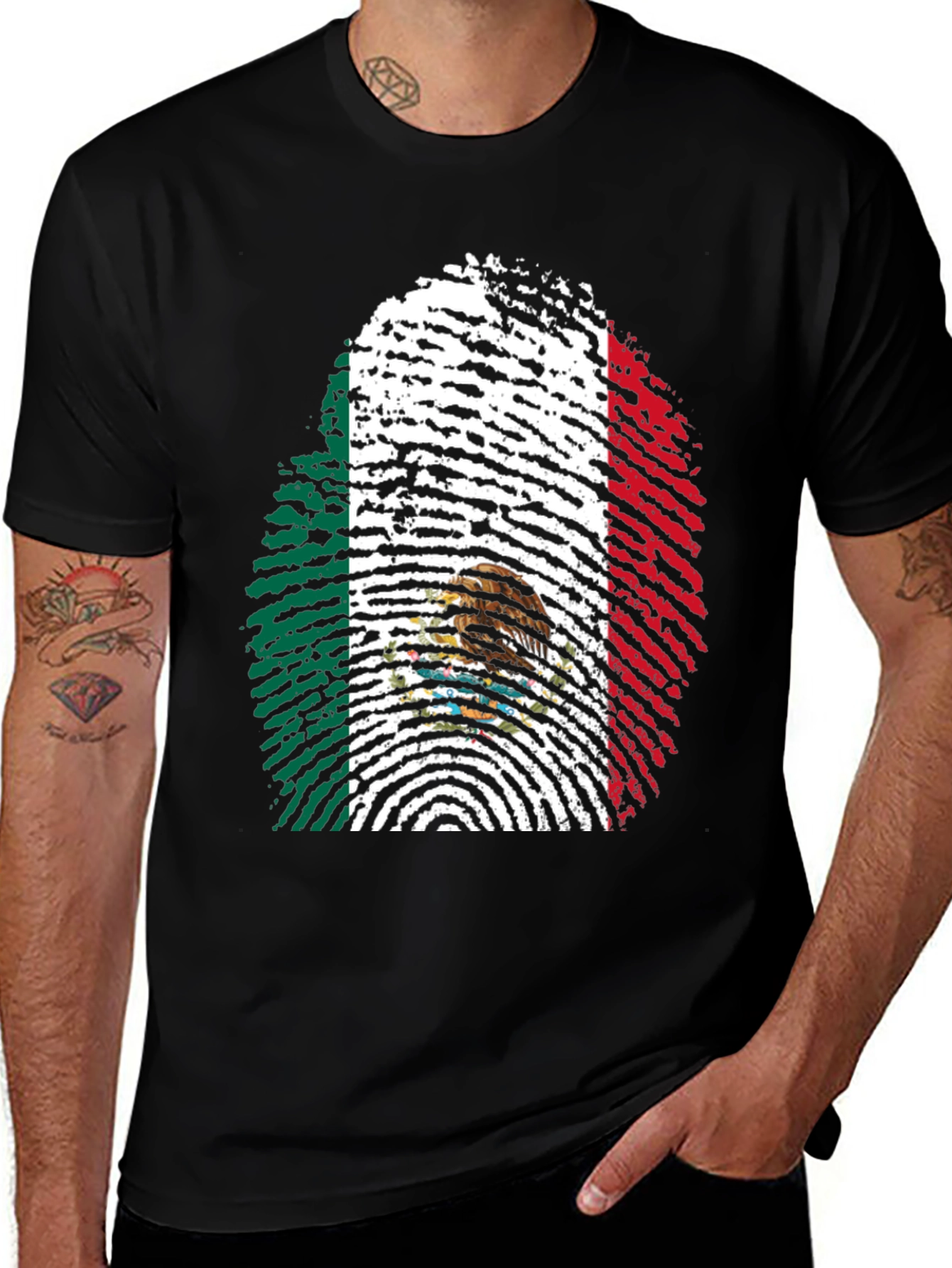 Mexico Fingerprint Flag T-Shirt