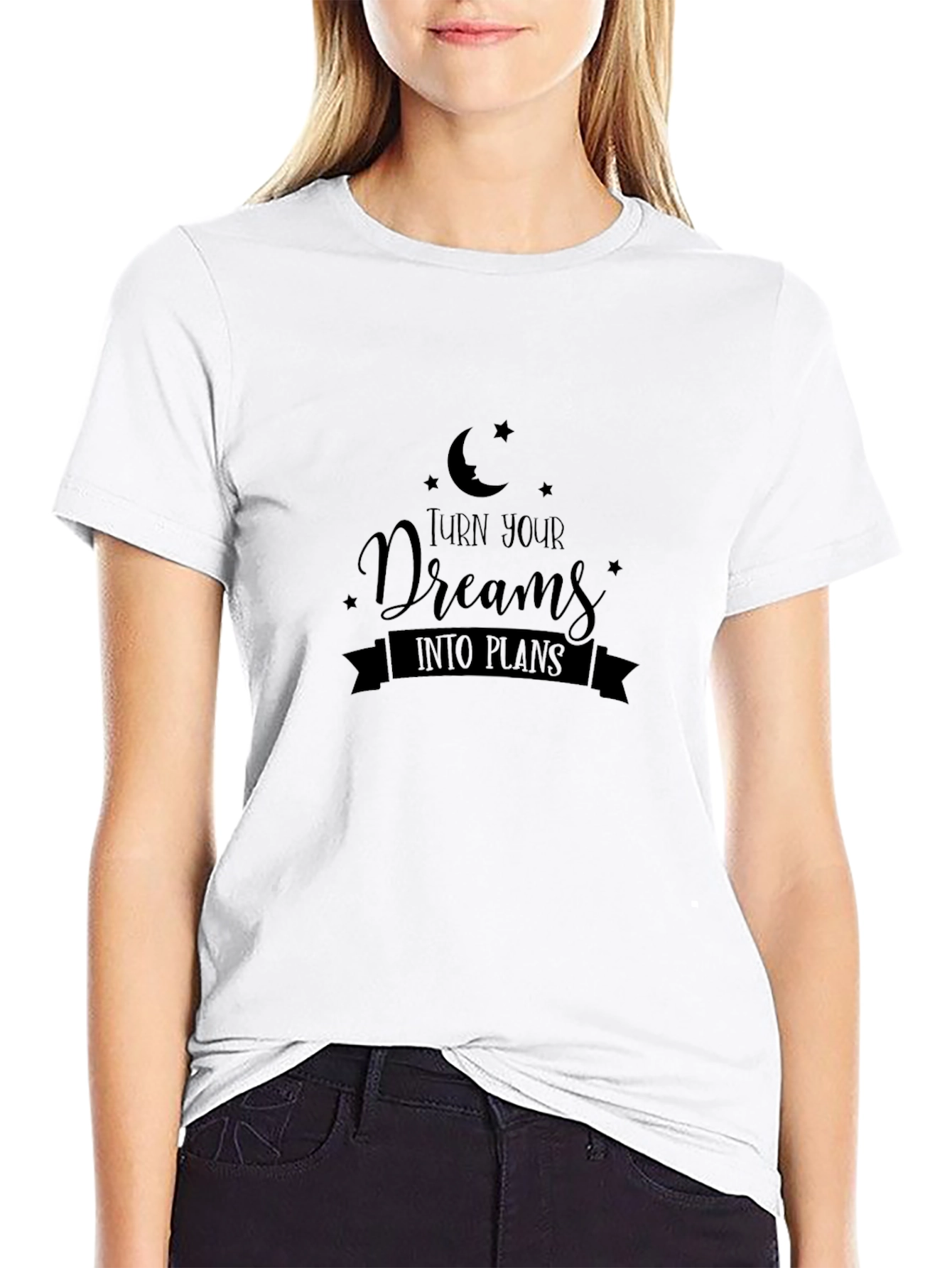 Dream Plan Graphic Tee - Motivational Black T-Shirt