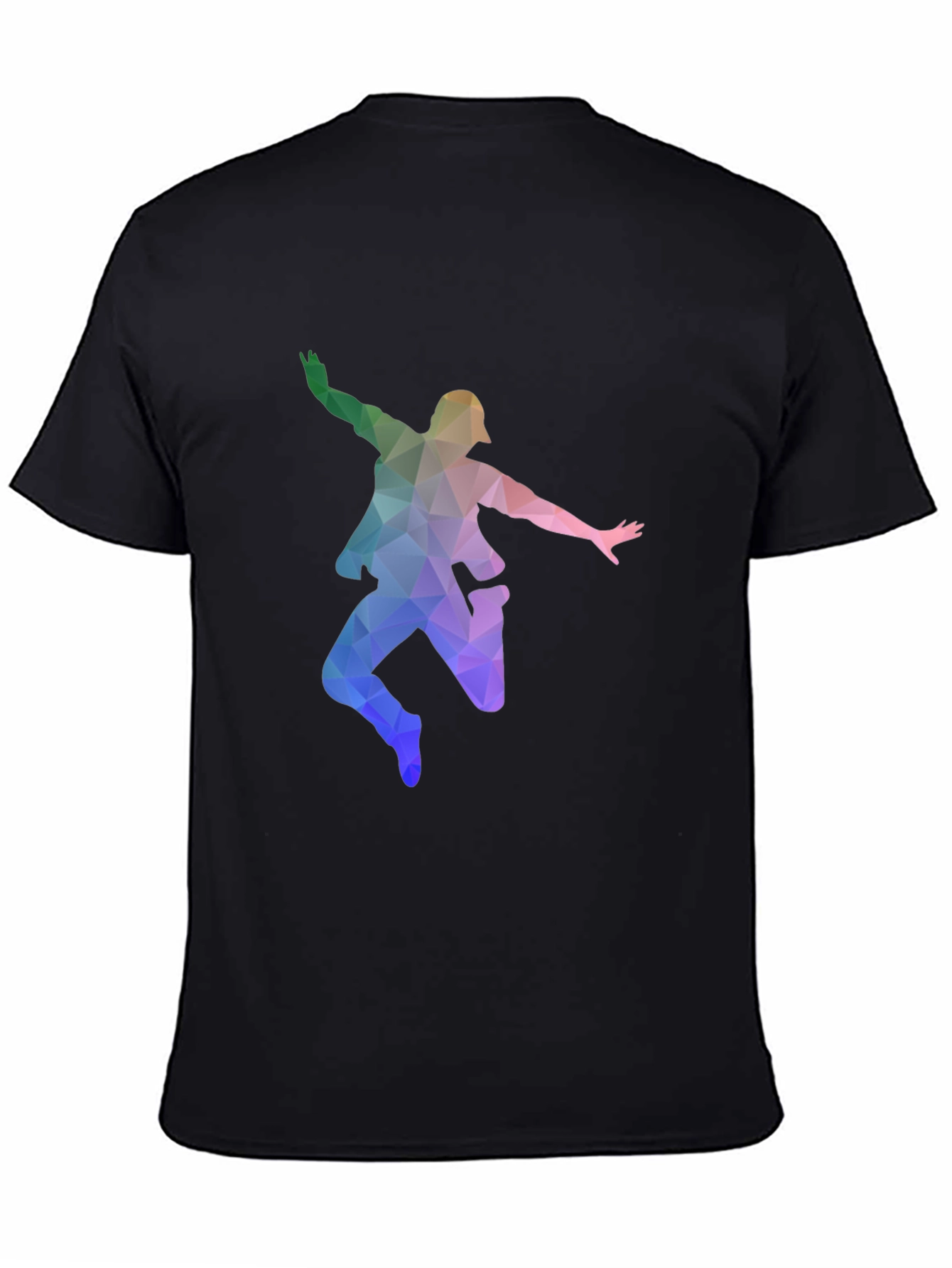 Geometric Dancer Graphic T-Shirt - Black