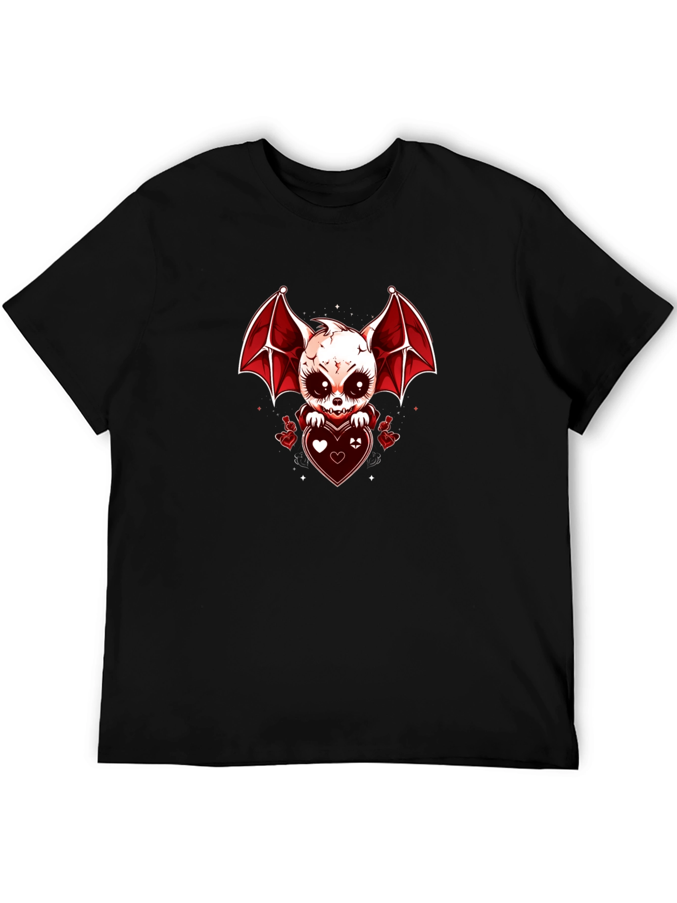 Gothic Bat Heart T-Shirt - Dark Valentines Style
