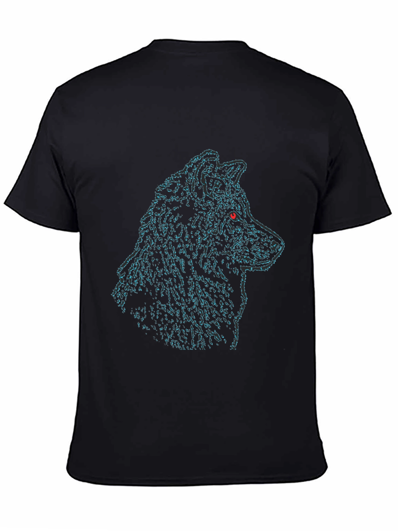 Wolf Head Black Tee - Graphic Print