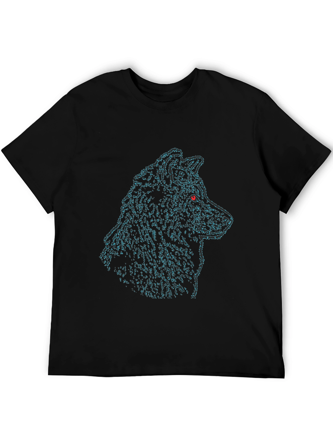 Wolf Head Black Tee - Graphic Print