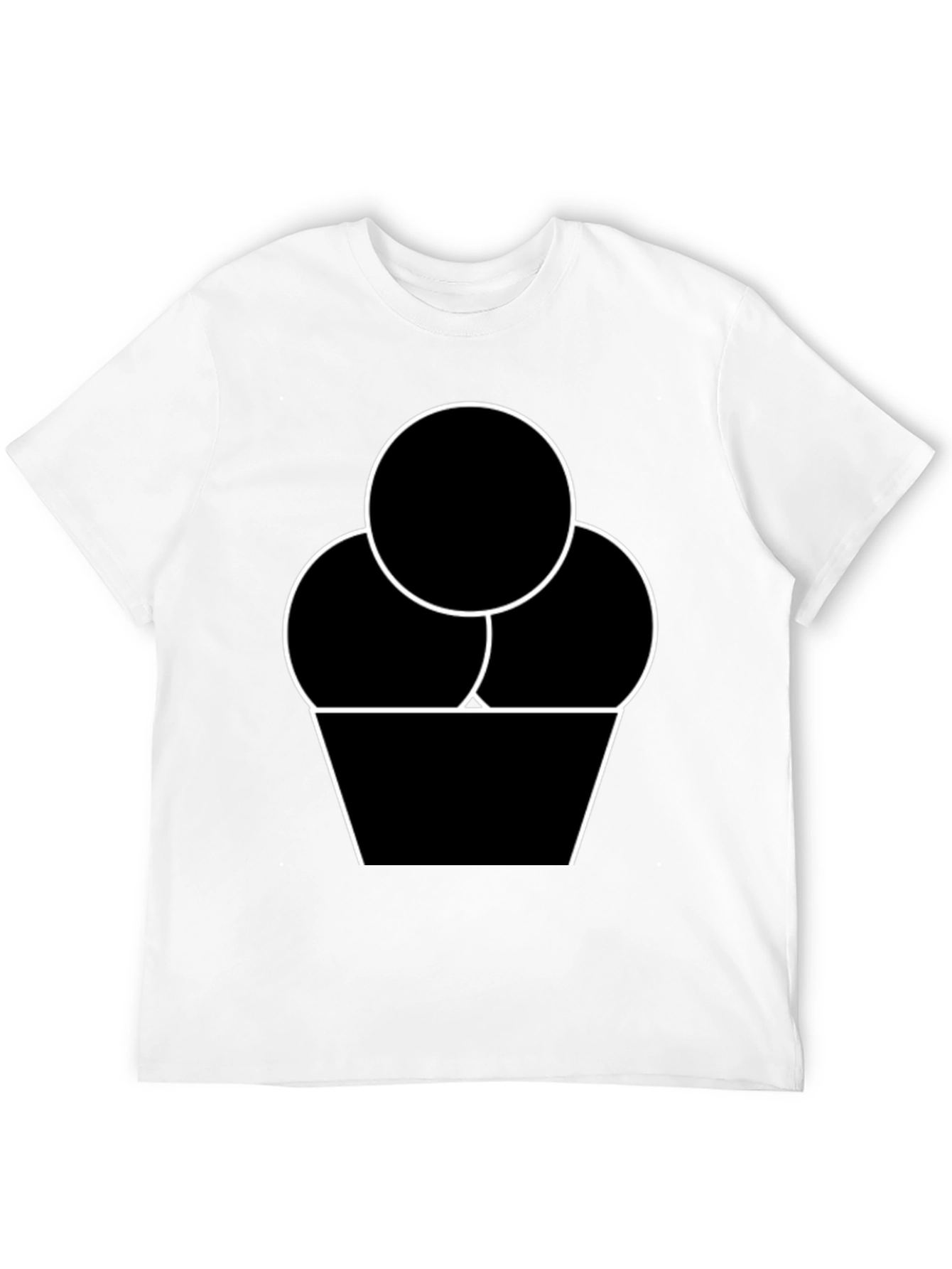 Ice Cream Graphic Tee - Black Cotton T-Shirt