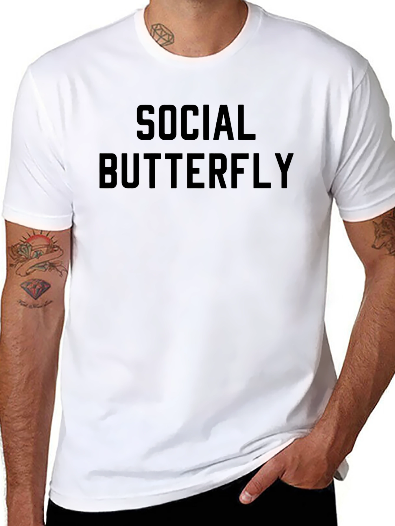 Social Butterfly Black T-Shirt - Bold Statement Tee