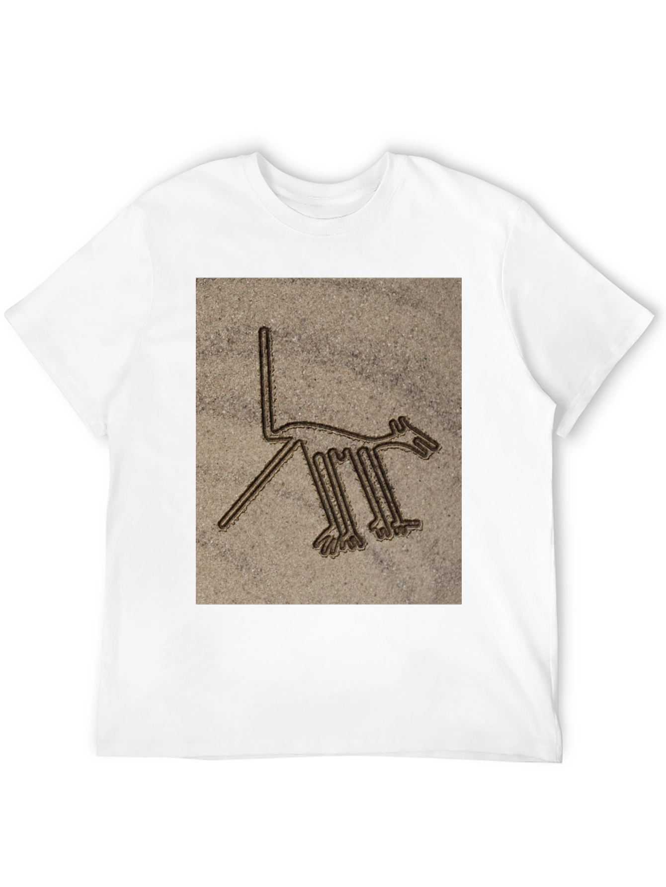 Nazca Lines Dog Graphic T-Shirt - Black Cotton Tee