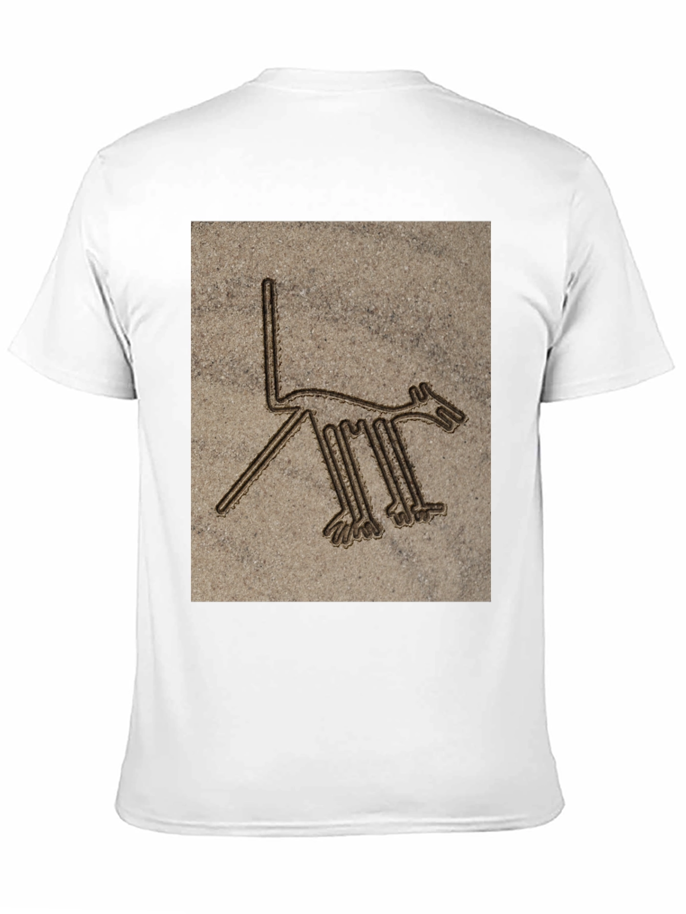 Nazca Lines Dog Graphic T-Shirt - Black Cotton Tee