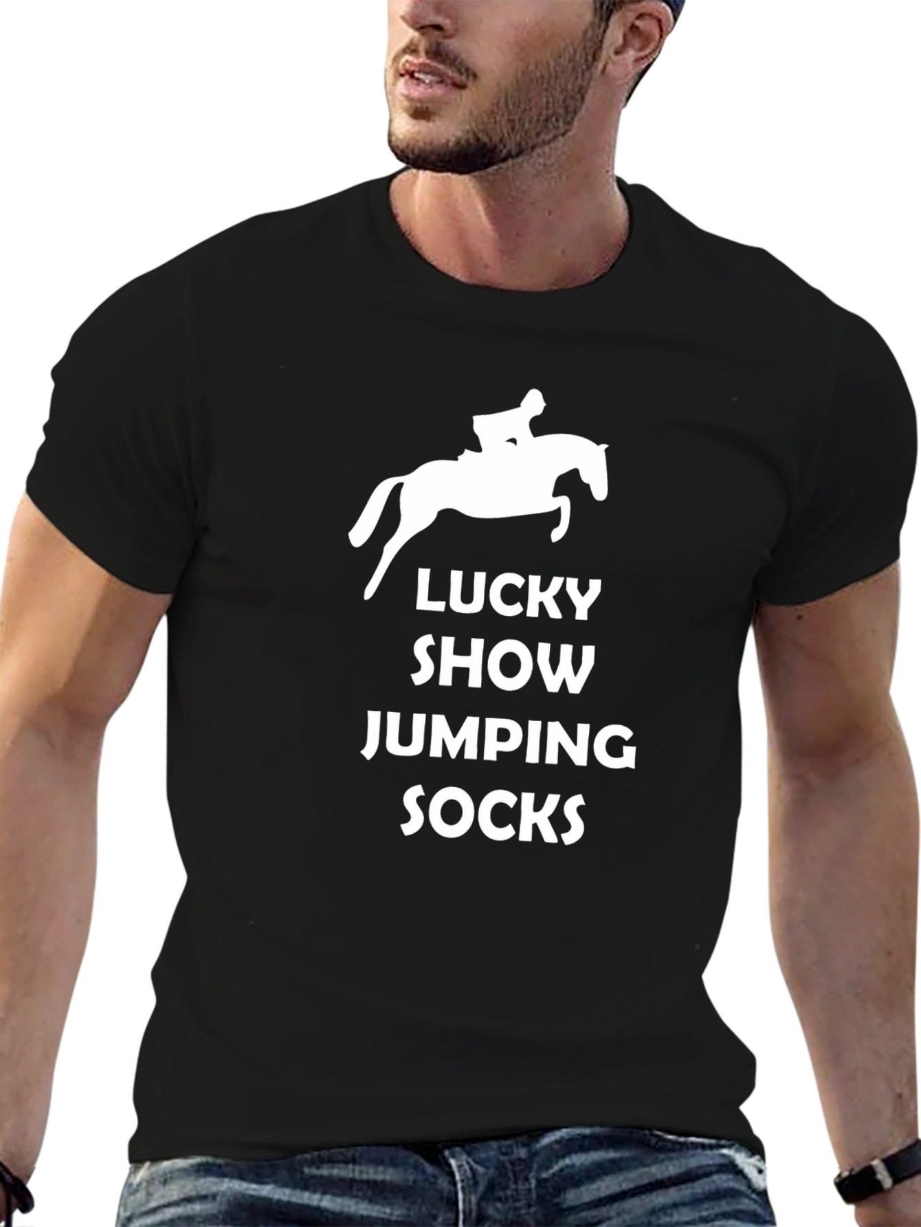 Lucky Show Jumping Socks Black T-Shirt
