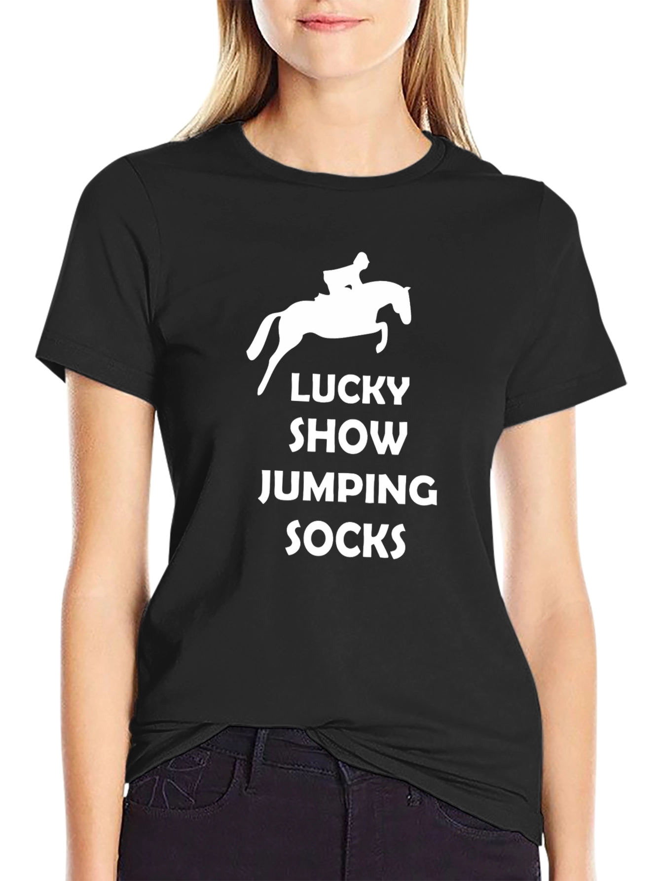 Lucky Show Jumping Socks Black T-Shirt