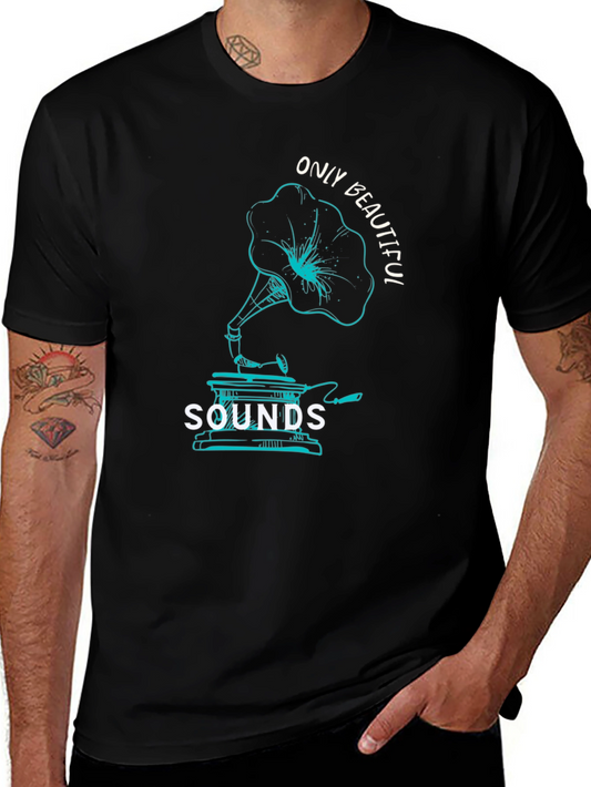 Vintage Phonograph T-Shirt - Only Beautiful Sounds