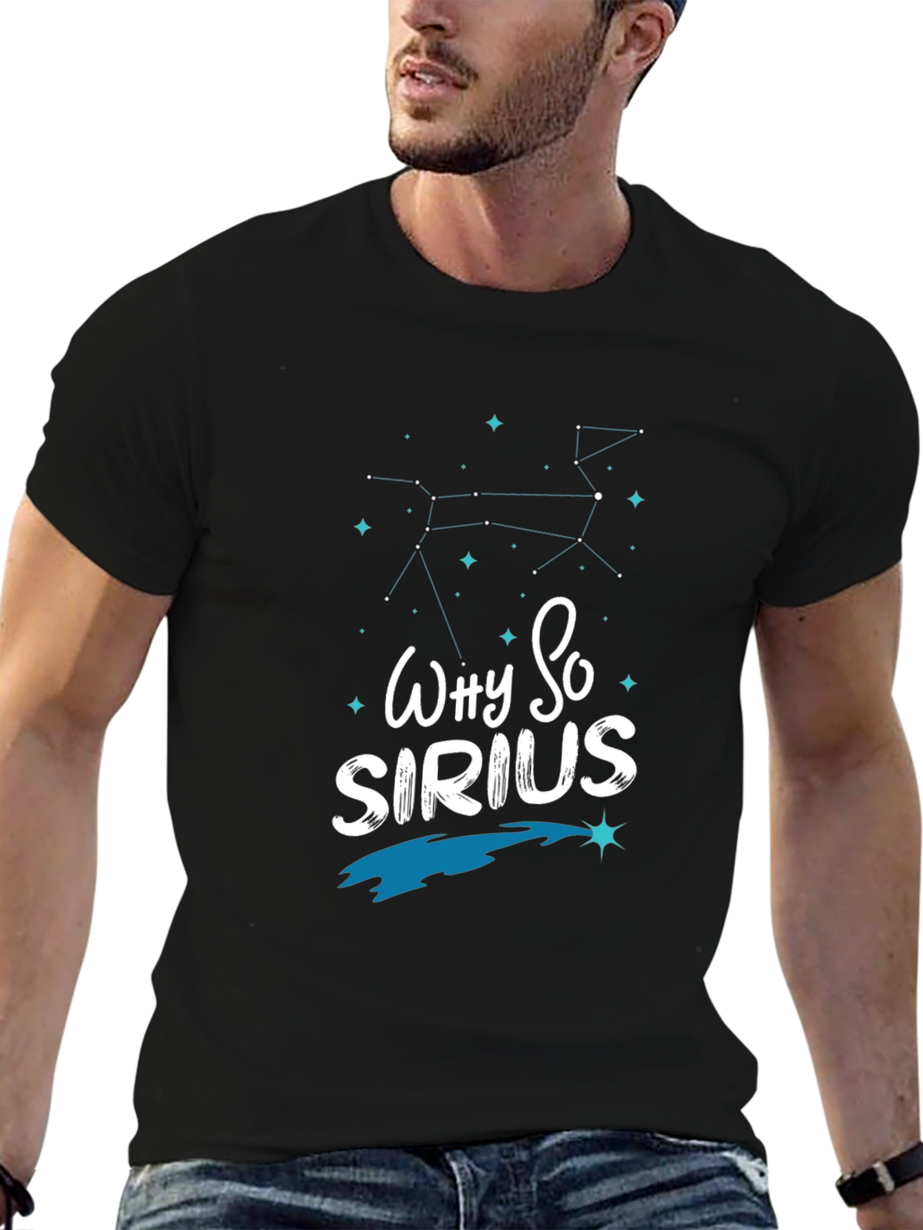 Why So Sirius Mens Black Graphic Tee