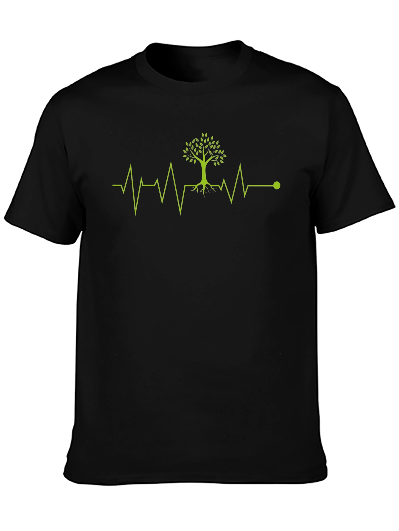 Natures Heartbeat Tee: Green Tree ECG Design