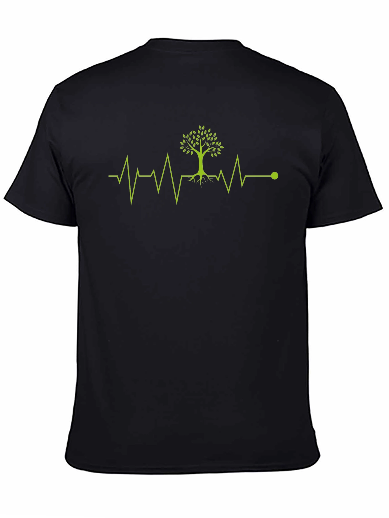 Natures Heartbeat Tee: Green Tree ECG Design