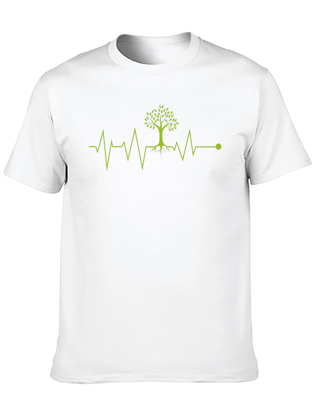 Natures Heartbeat Tee: Green Tree ECG Design