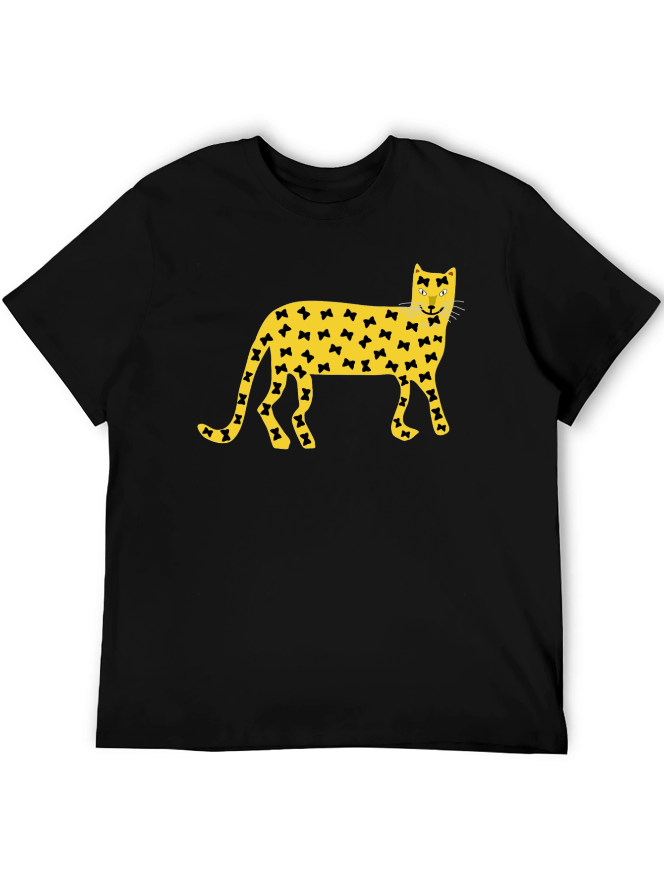 Bowtie Cat Graphic Black T-Shirt