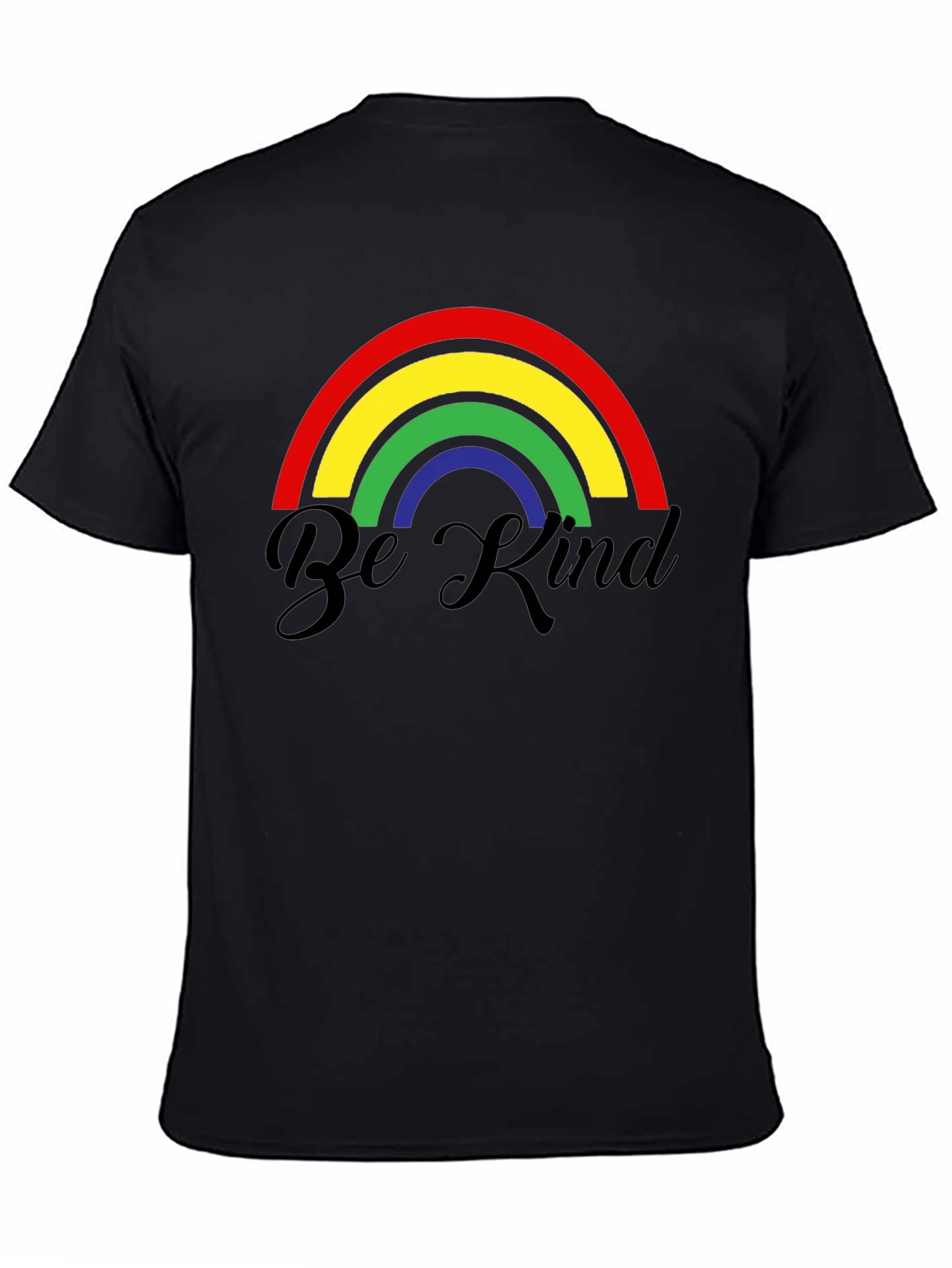 Be Kind Rainbow Graphic T-Shirt - Black