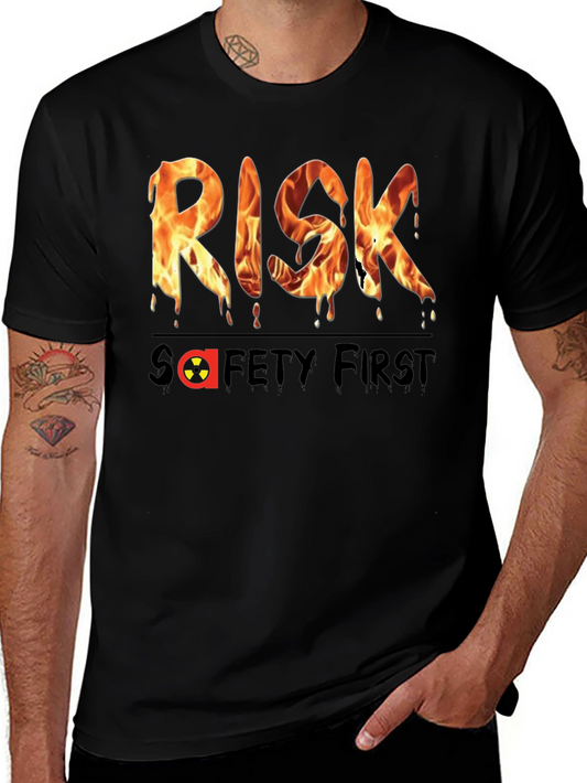 Risk Safety First Graphic Tee - Bold & Edgy Design