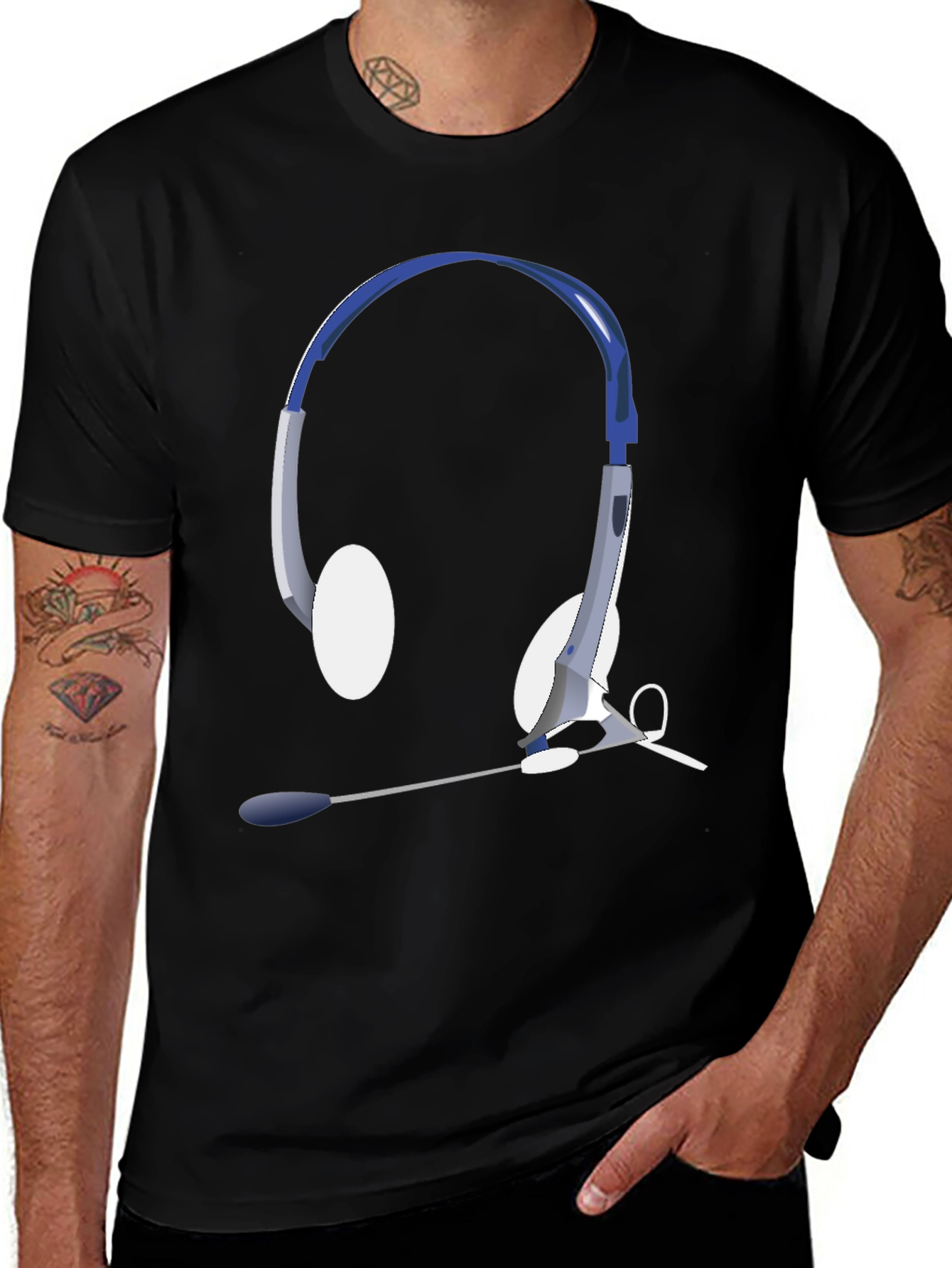 Headset T-Shirt - Gamer Style Black Tee