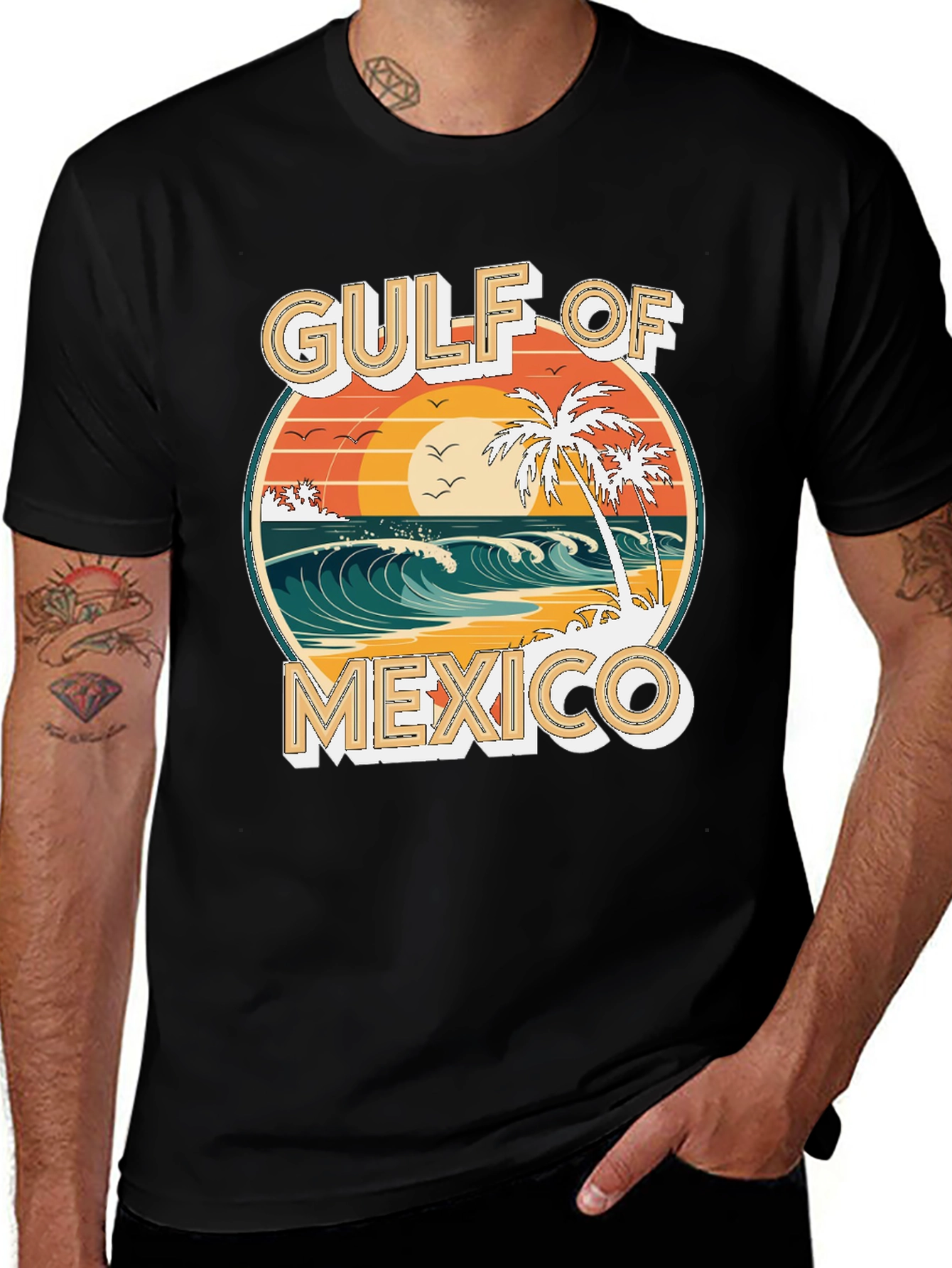 Gulf of Mexico Graphic T-Shirt Beach Scene Tee