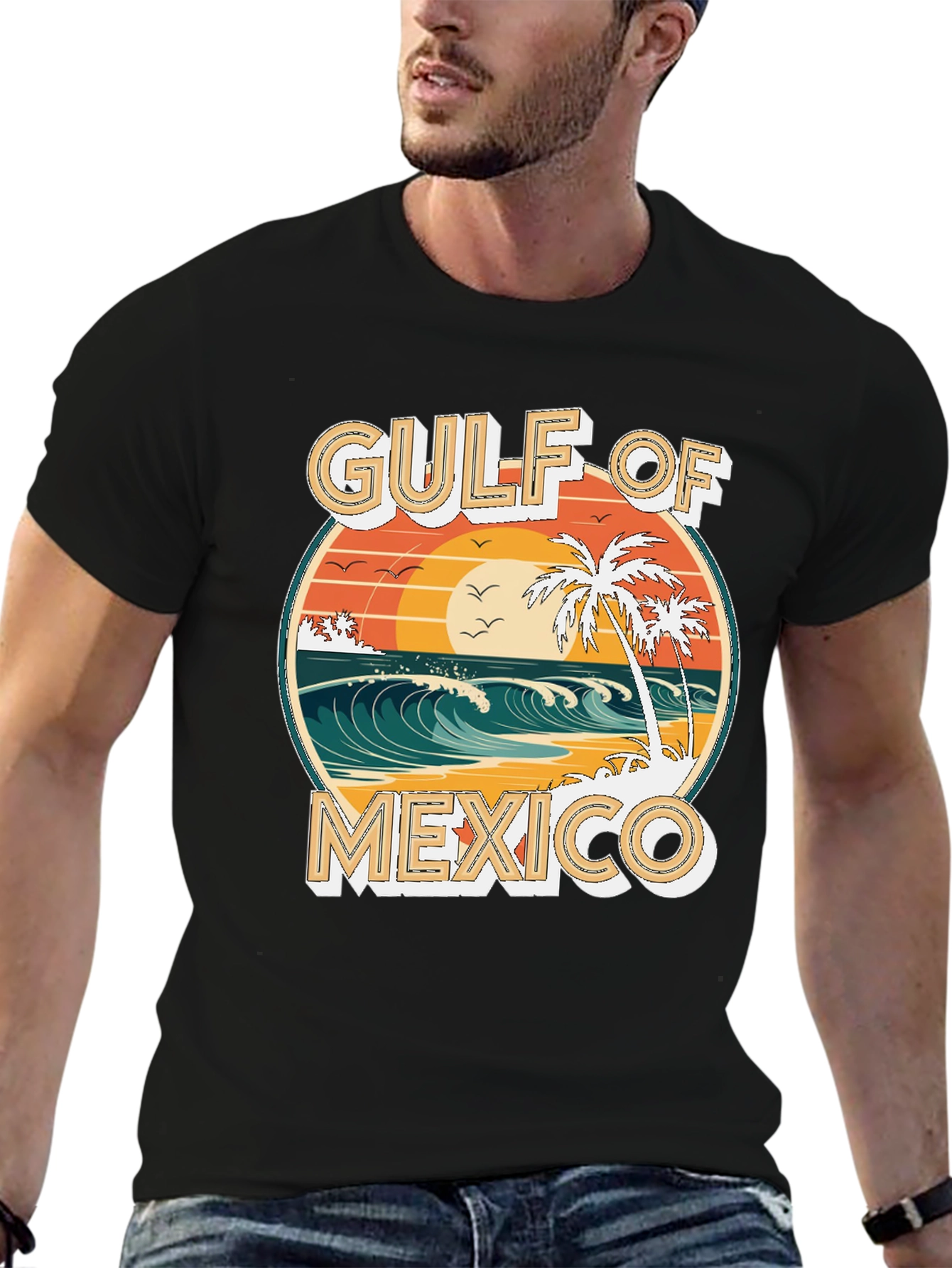 Gulf of Mexico Graphic T-Shirt Beach Scene Tee