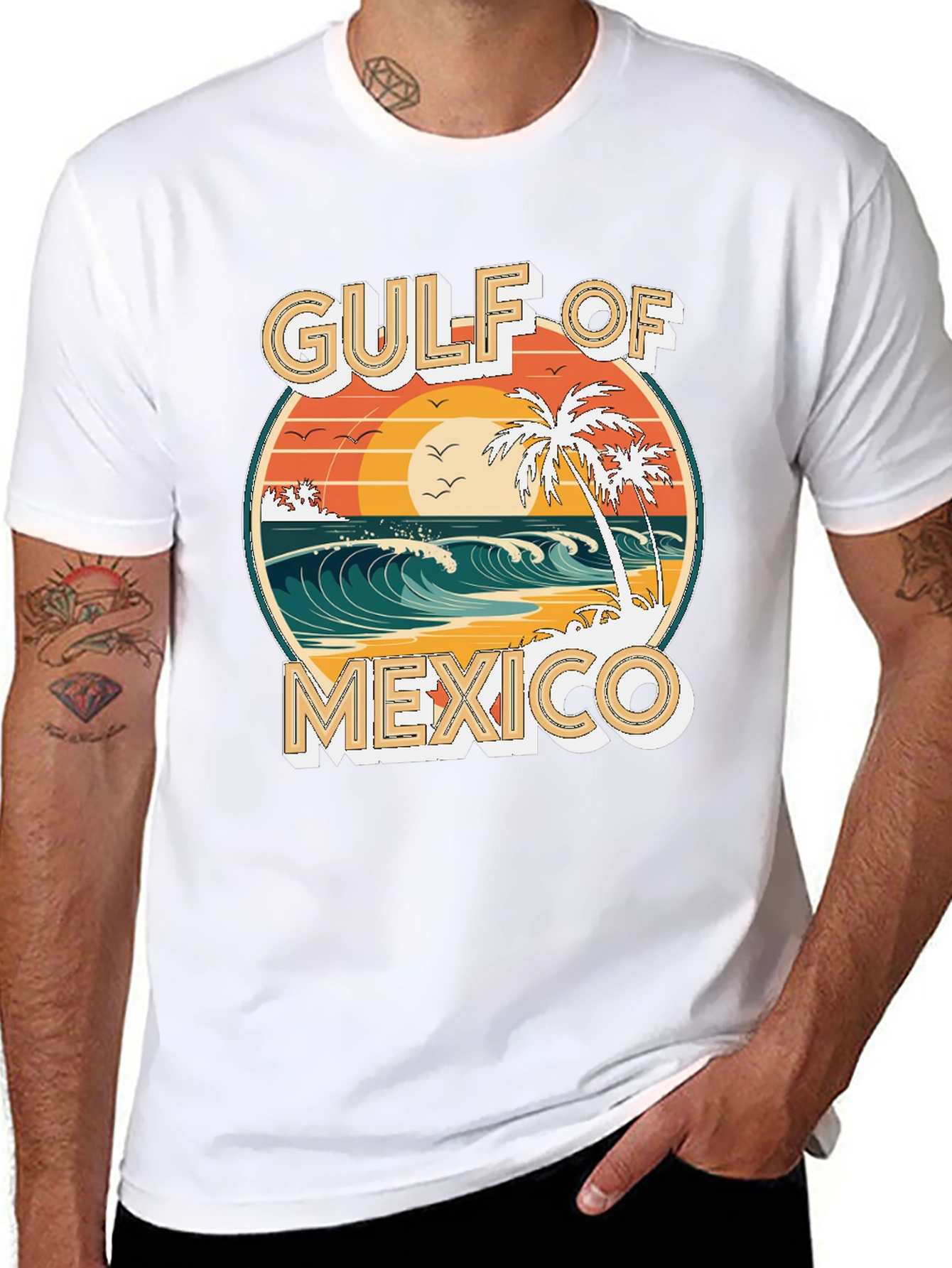 Gulf of Mexico Graphic T-Shirt Beach Scene Tee