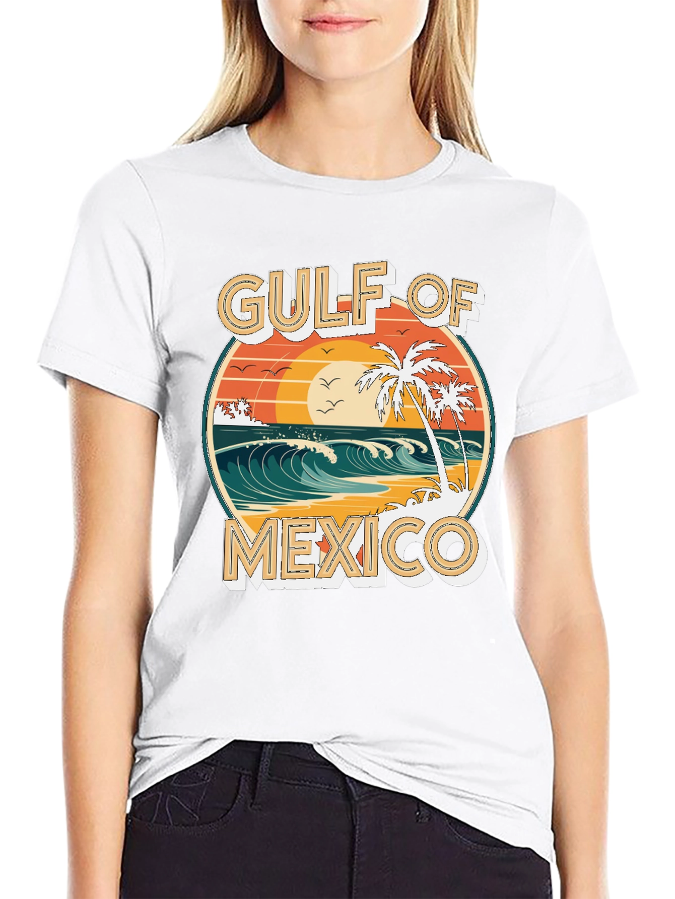 Gulf of Mexico Graphic T-Shirt Beach Scene Tee