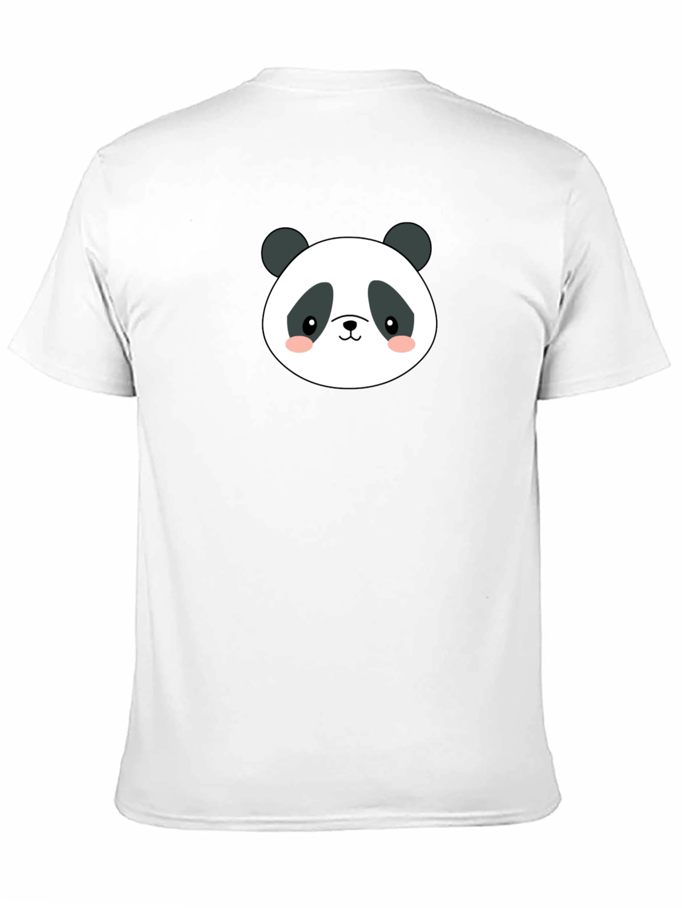 Cute Panda Face Graphic Black T-Shirt