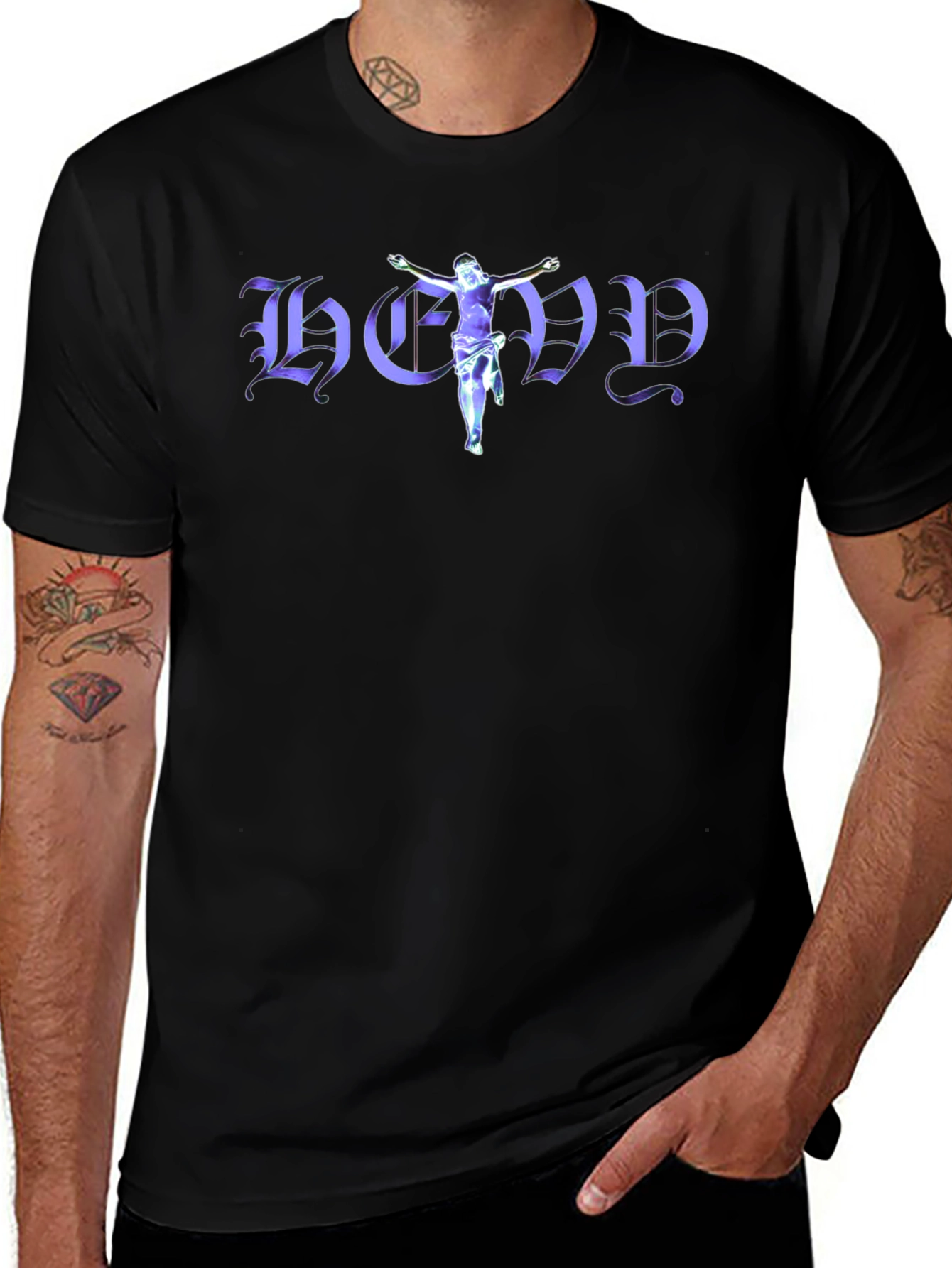 Jesus-Themed Graphic Print T-Shirt