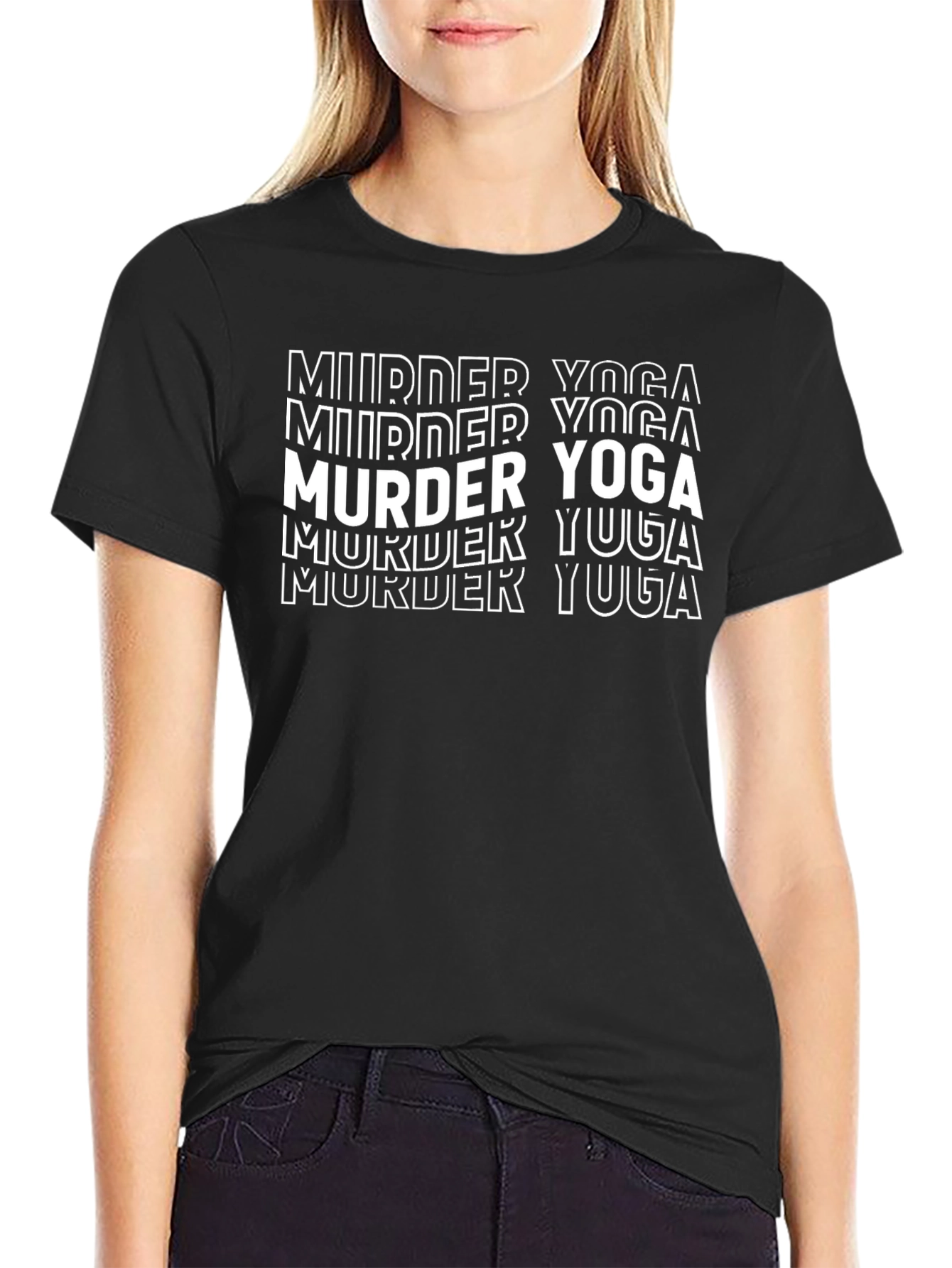 Murder Yoga Graphic T-Shirt - Black