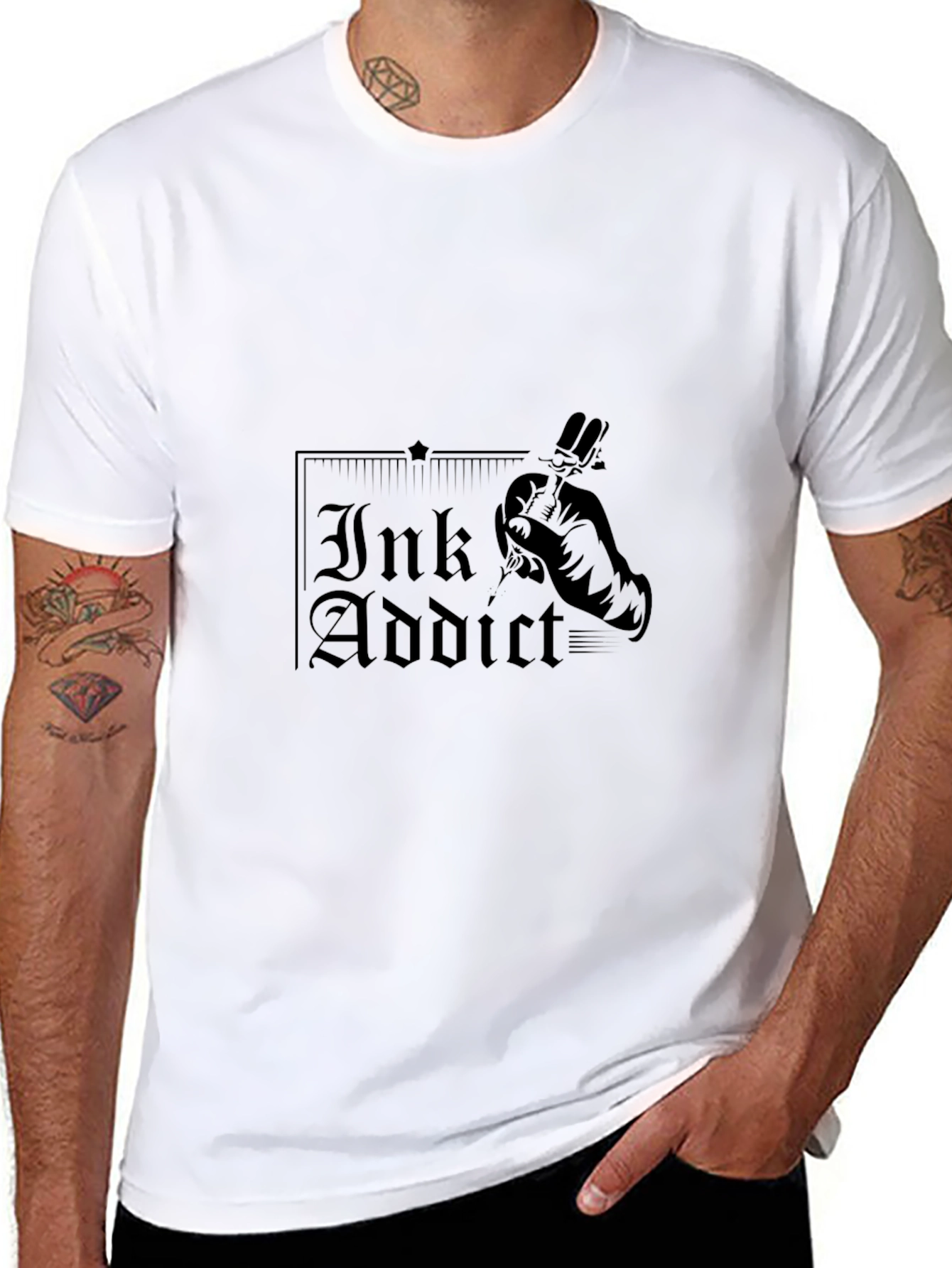 Ink Addict Tattoo T-Shirt - Black Graphic Tee