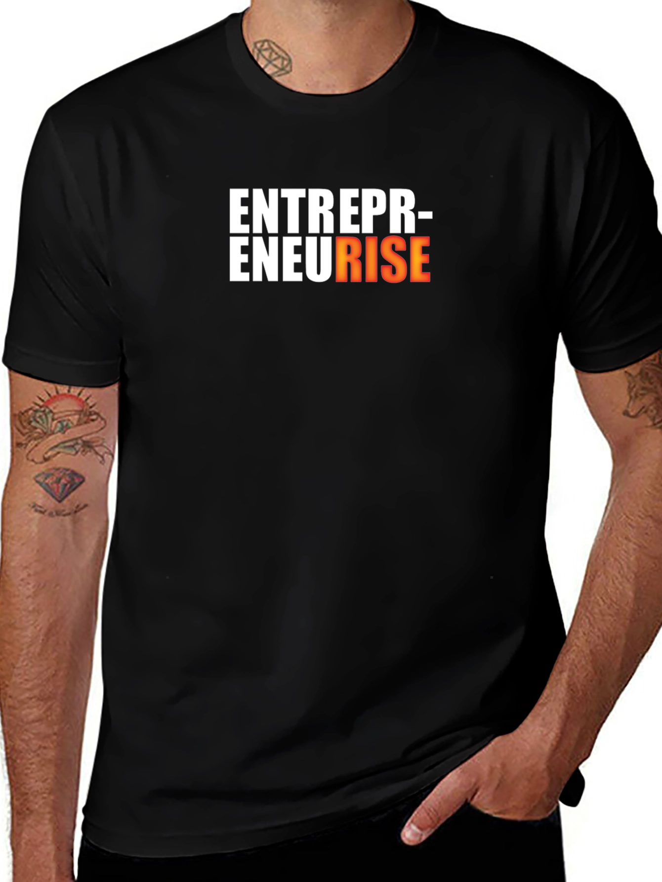 Entrepreneur Rise Black Cotton Graphic Tee