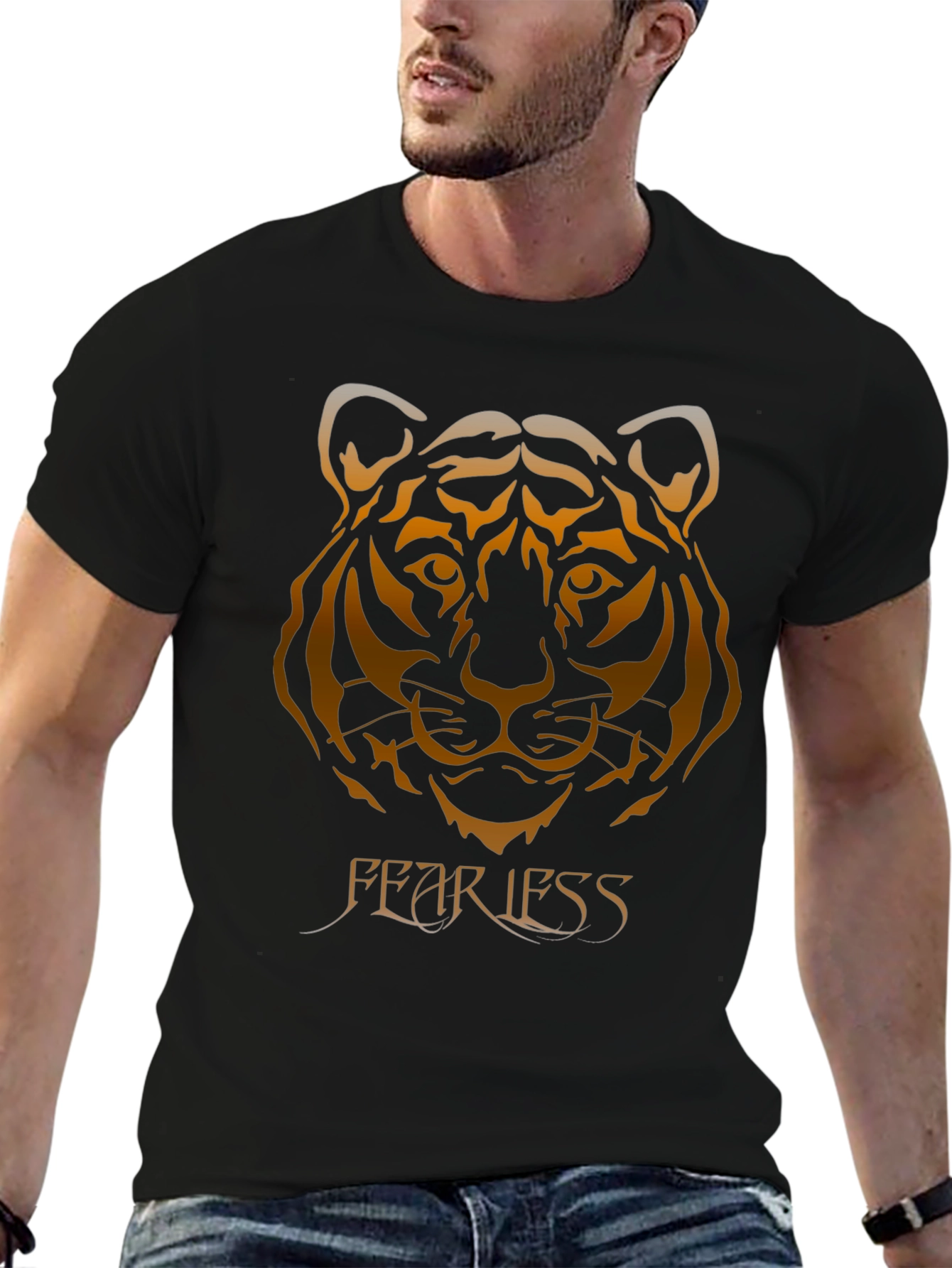 Fearless Tiger Graphic Tee - Black