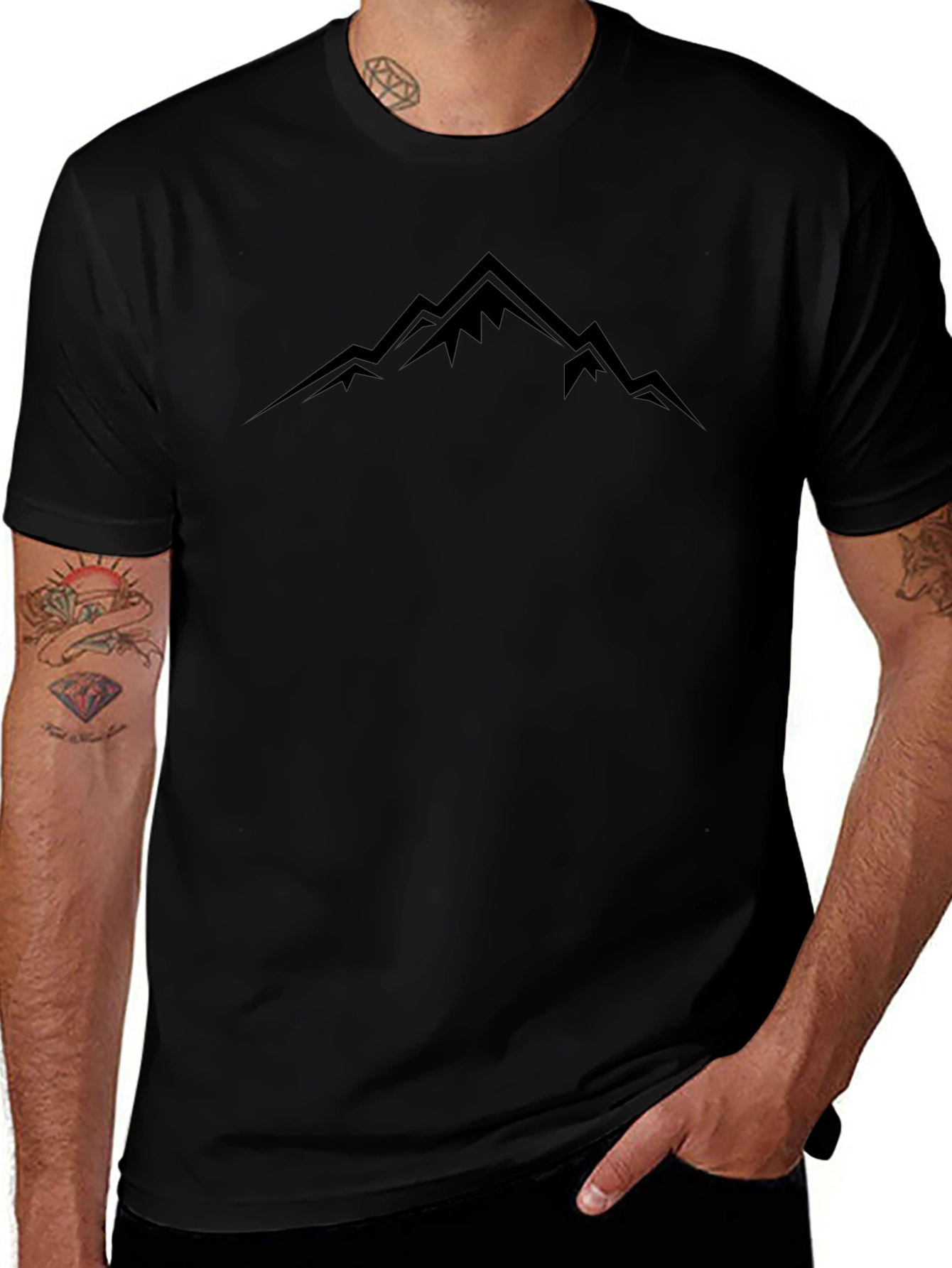 Mens Black Mountain Graphic Tee