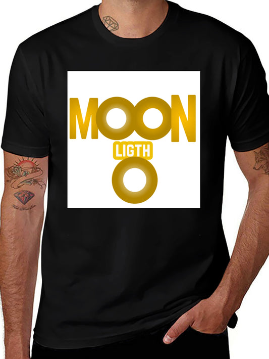 Moonlight Graphic Tee - Black Cotton Casual