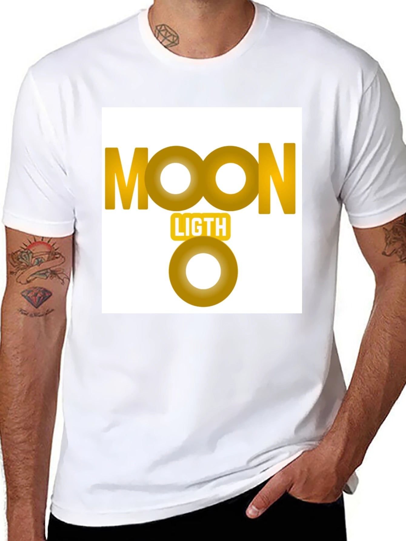 Moonlight Graphic Tee - Black Cotton Casual
