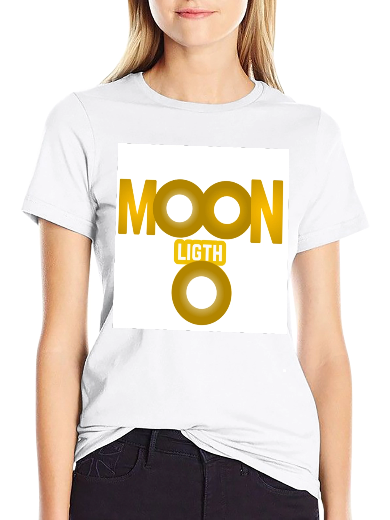 Moonlight Graphic Tee - Black Cotton Casual