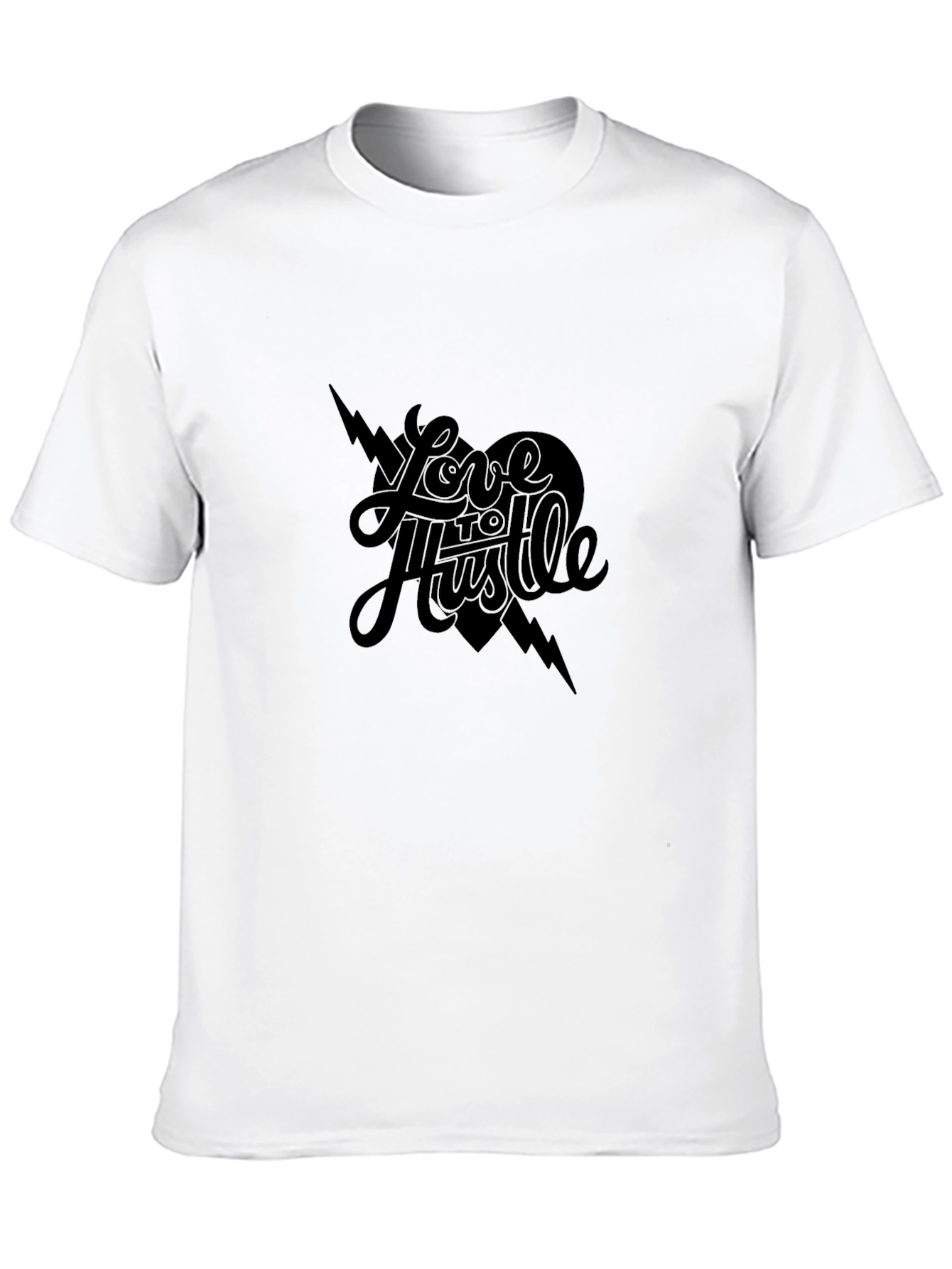 Love Hustle Graphic Print Black T-Shirt