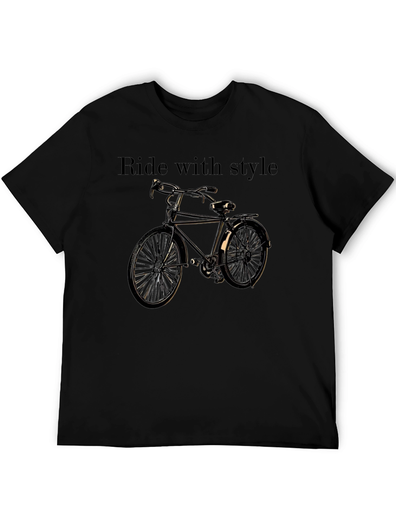 Ride with Style Black Graphic T-Shirt